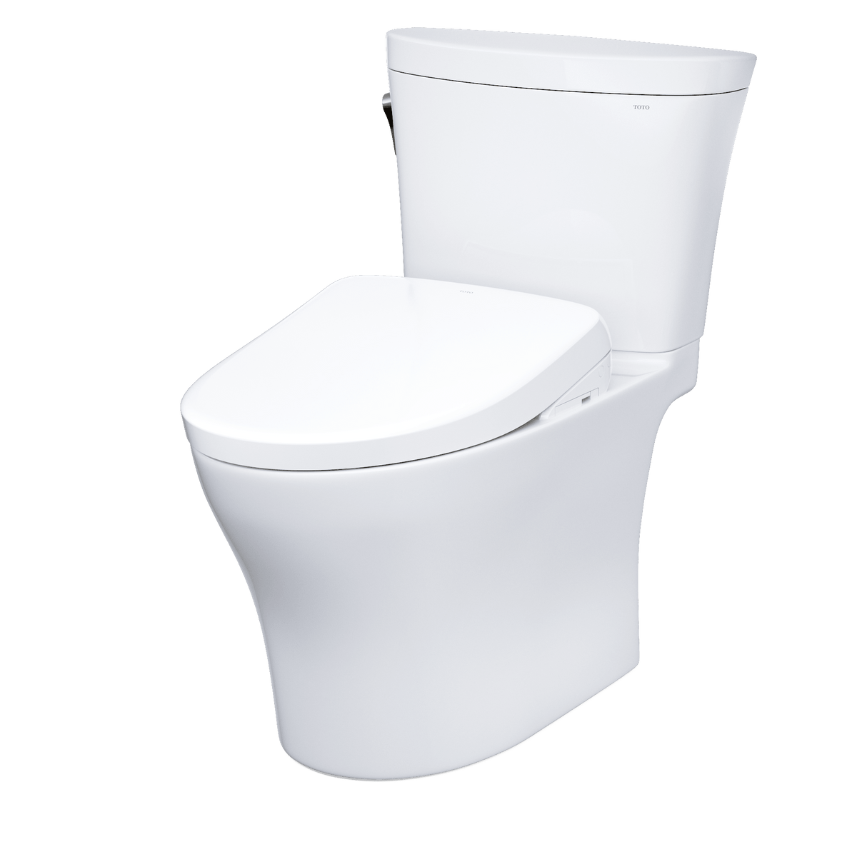 TOTO® Washlet®+ Aquia IV® Arc Two-Piece Elongated Dual Flush 1.28 and 0.9 gpf Toilet with S7 Contemporary Bidet Seat – Elongated – Cotton White –