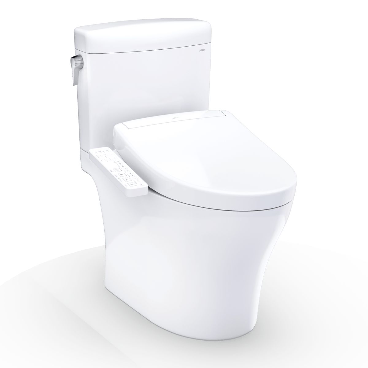TOTO® Washlet®+ Aquia IV® Cube Two-Piece Elongated Dual Flush 1.28 and 0.9 gpf Toilet with S2 Bidet Seat – Elongated – Cotton White –