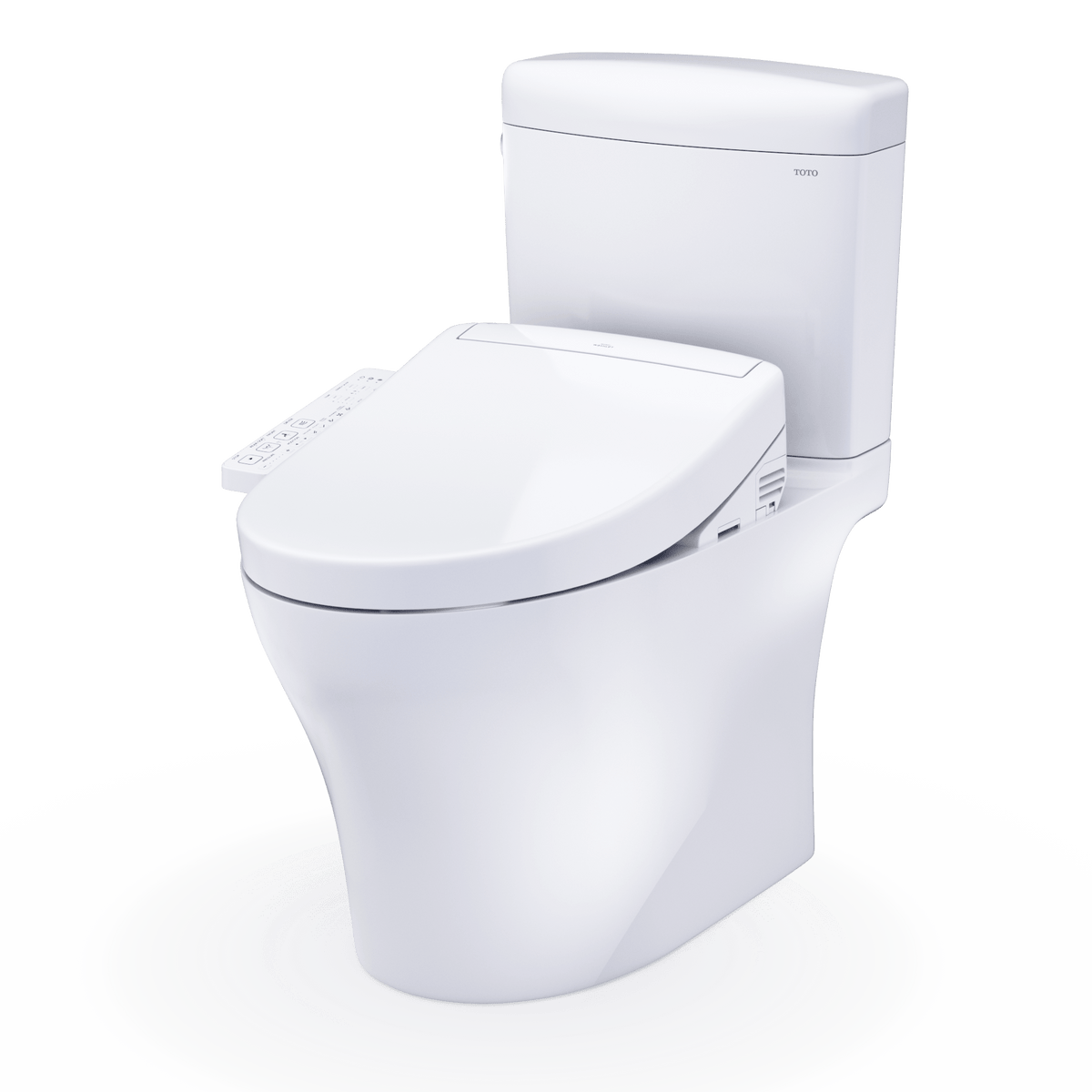 TOTO® Washlet®+ Aquia IV® Cube Two-Piece Elongated Dual Flush 1.28 and 0.9 gpf Toilet with S2 Bidet Seat – Elongated – Cotton White –