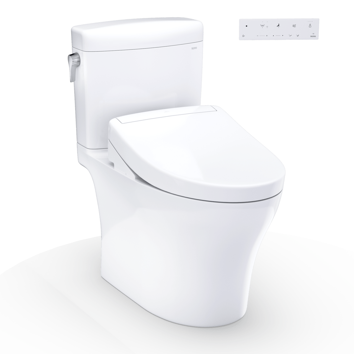 TOTO® Washlet®+ Aquia IV® Cube Two-Piece Elongated Dual Flush 1.28 and 0.9 gpf Toilet with S5 Bidet Seat – Elongated – Cotton White –
