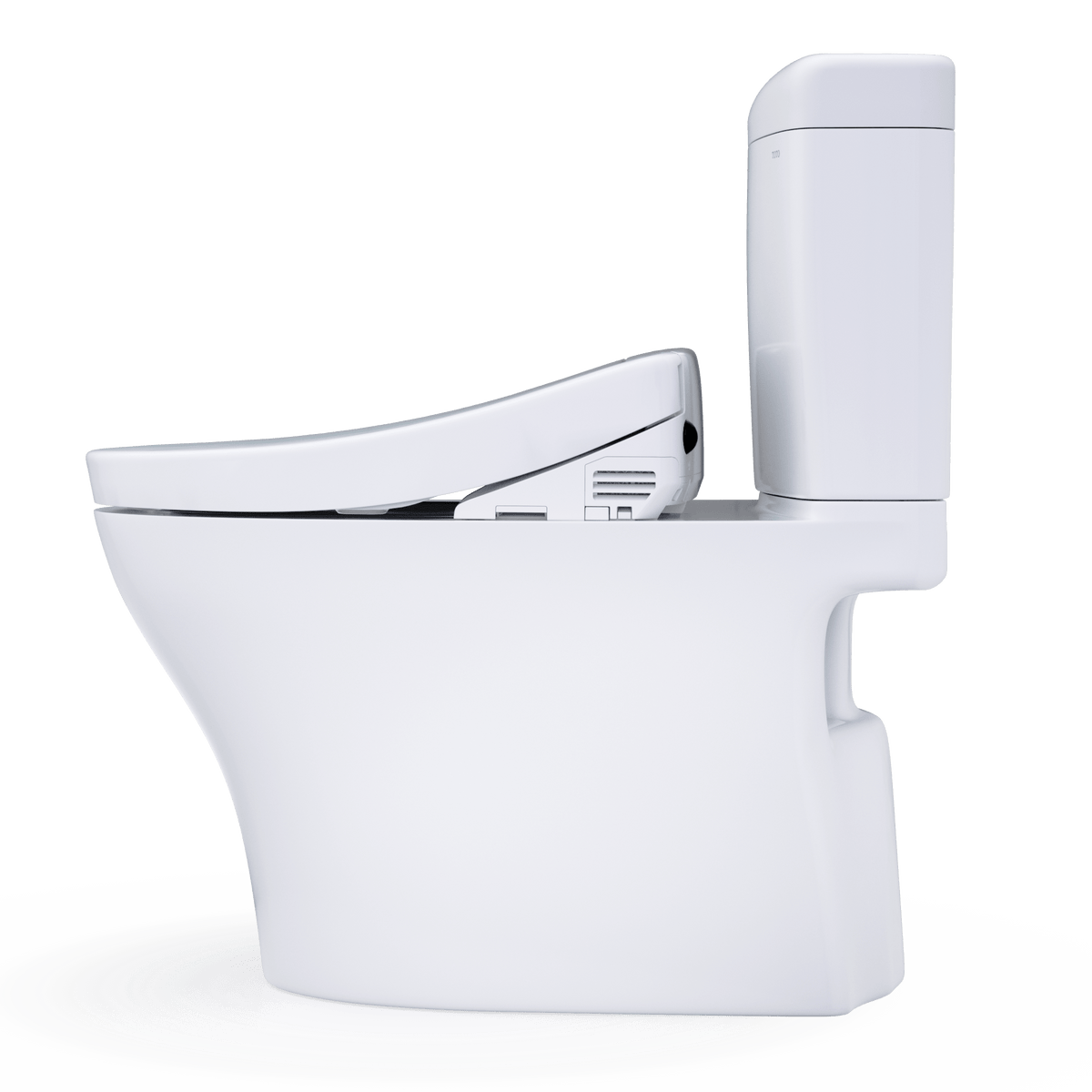 TOTO® Washlet®+ Aquia IV® Cube Two-Piece Elongated Dual Flush 1.28 and 0.9 gpf Toilet with S5 Bidet Seat – Elongated – Cotton White –