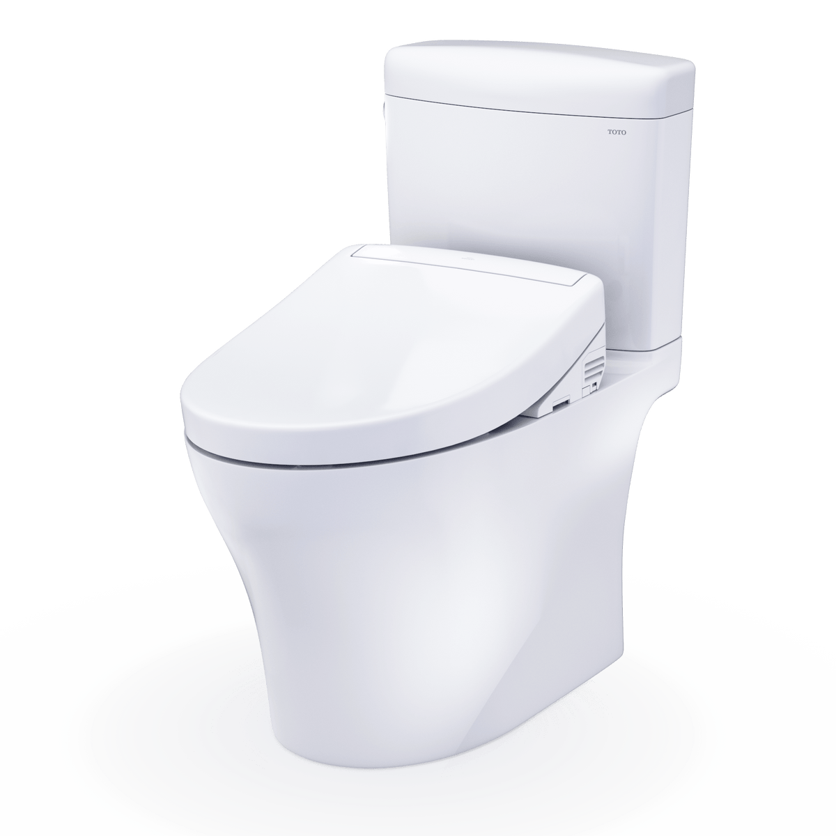 TOTO® Washlet®+ Aquia IV® Cube Two-Piece Elongated Dual Flush 1.28 and 0.9 gpf Toilet with S5 Bidet Seat – Elongated – Cotton White –