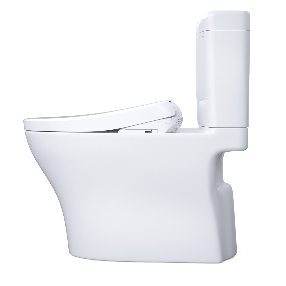 TOTO® Washlet®+ Aquia IV® Cube Two-Piece Elongated Dual Flush 1.28 and 0.9 gpf Toilet with S7A Contemporary Bidet Seat – Elongated – Cotton White –