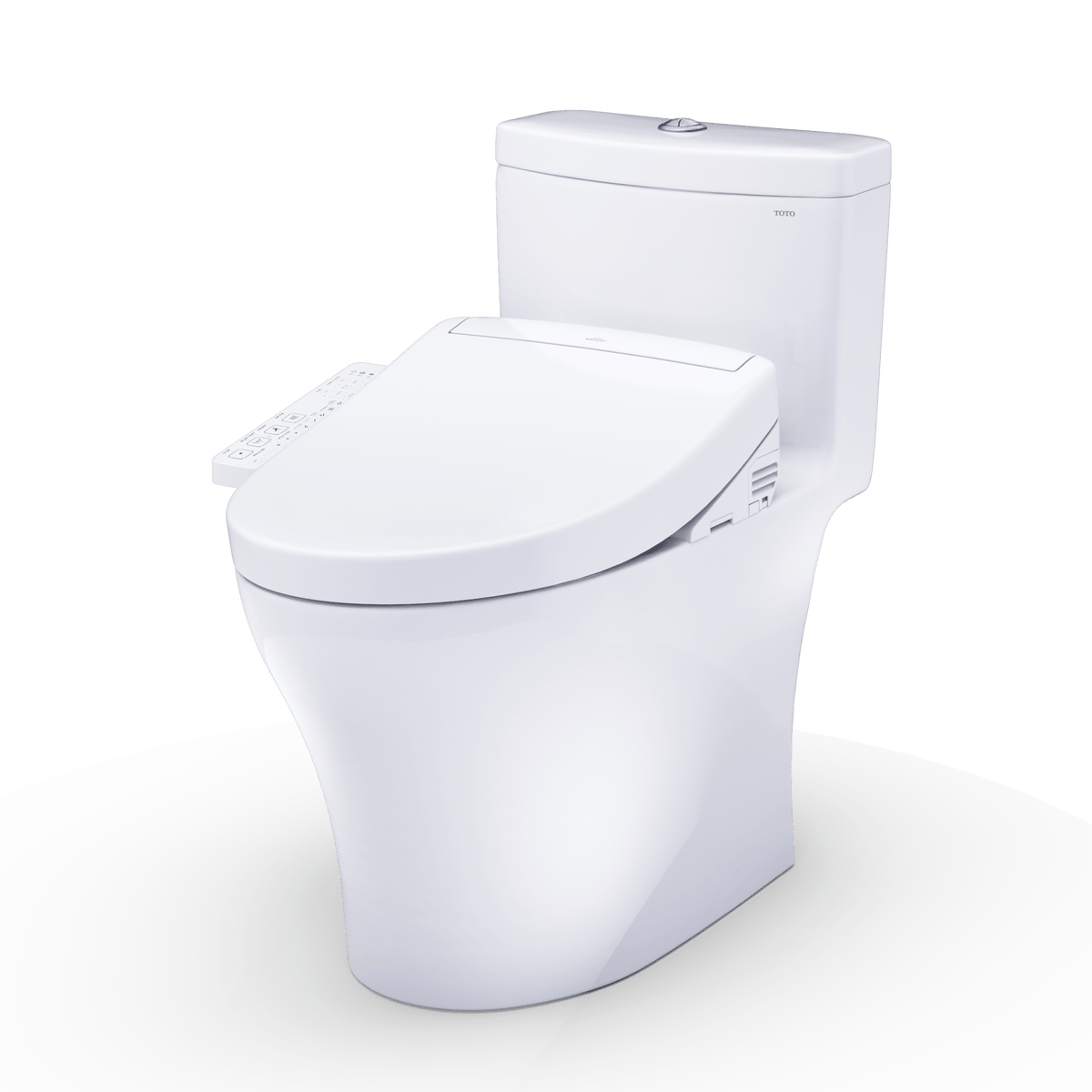 TOTO® Washlet®+ Aquia® IV One-Piece Elongated Dual Flush 1.28 and 0.9 gpf Toilet and Washlet S2 Bidet Seat – Elongated – Cotton White –