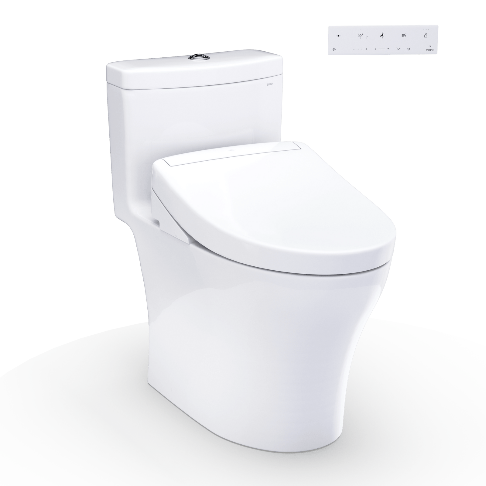 TOTO® Washlet®+ Aquia® IV One-Piece Elongated Dual Flush 1.28 and 0.9 gpf Toilet and Washlet S5 Bidet Seat – Elongated – Cotton White –