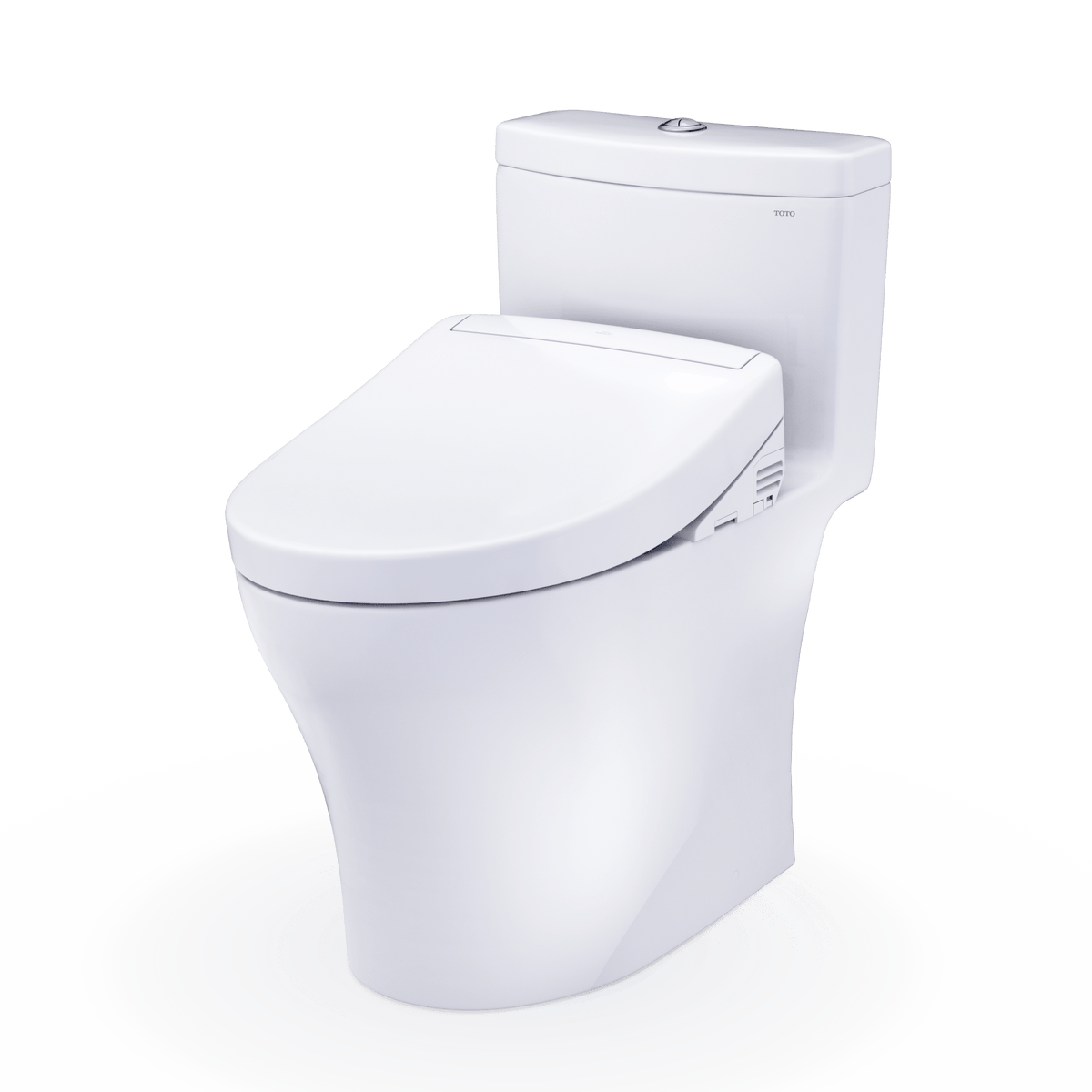 TOTO® Washlet®+ Aquia® IV One-Piece Elongated Dual Flush 1.28 and 0.9 gpf Toilet and Washlet S5 Bidet Seat – Elongated – Cotton White –