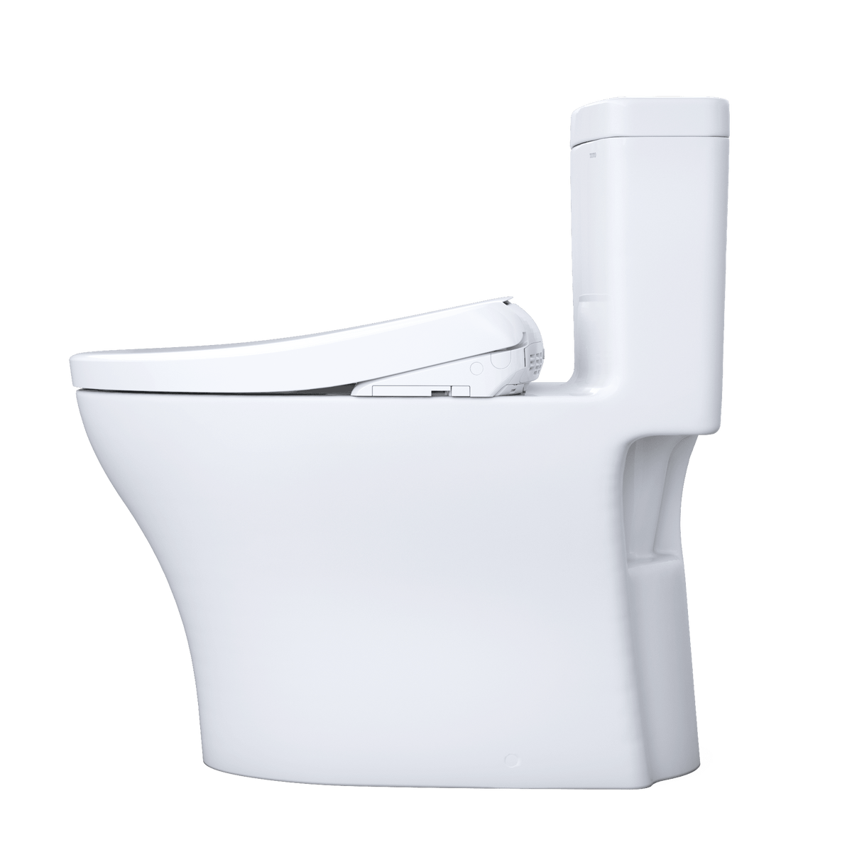 TOTO® Washlet®+ Aquia® IV One-Piece Elongated Dual Flush 1.28 and 0.9 gpf Toilet with Auto Flush S7A Contemporary Bidet Seat – Elongated – Cotton White –