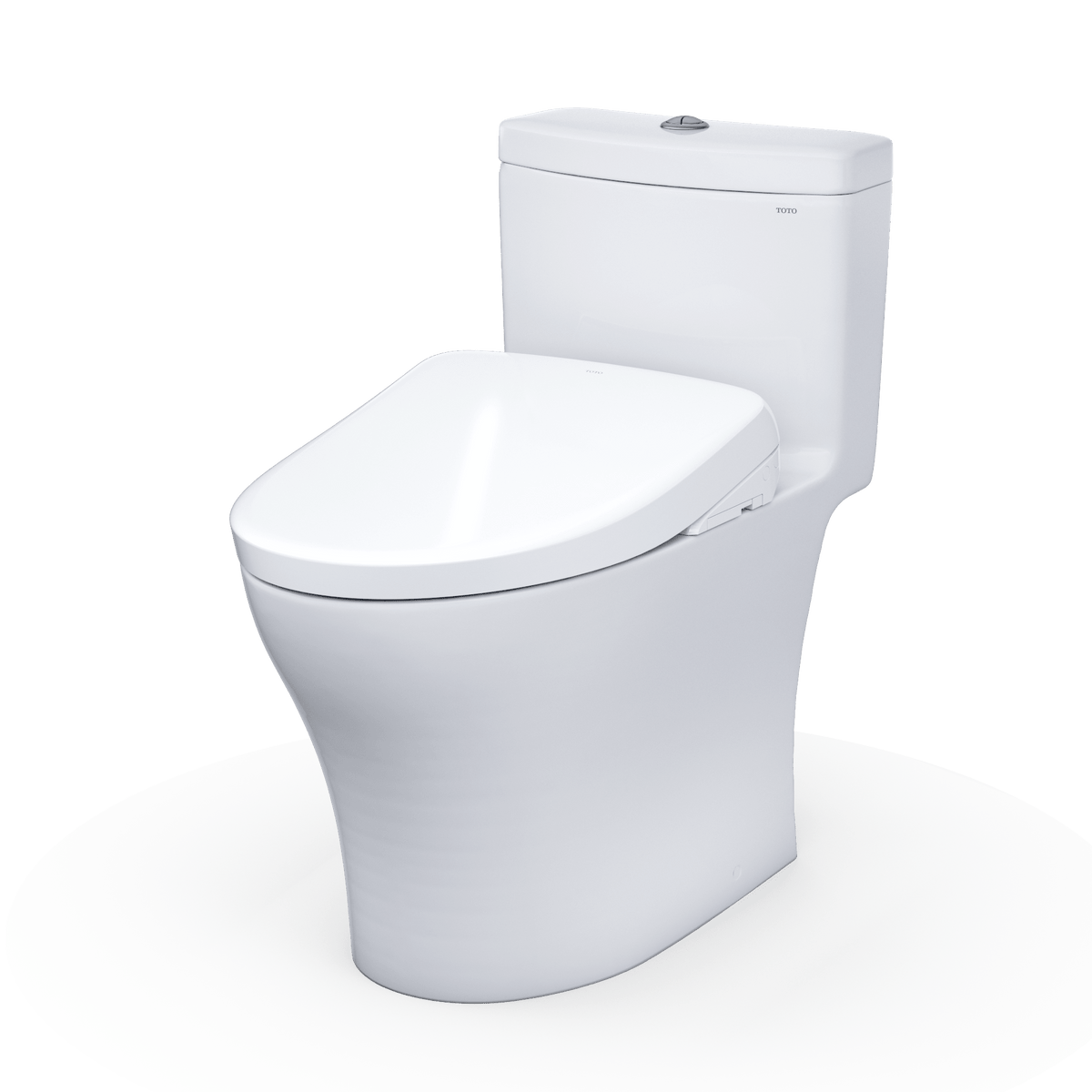 TOTO® Washlet®+ Aquia® IV One-Piece Elongated Dual Flush 1.28 and 0.9 gpf Toilet with S7 Contemporary Electric Bidet Seat – Elongated – Cotton White –
