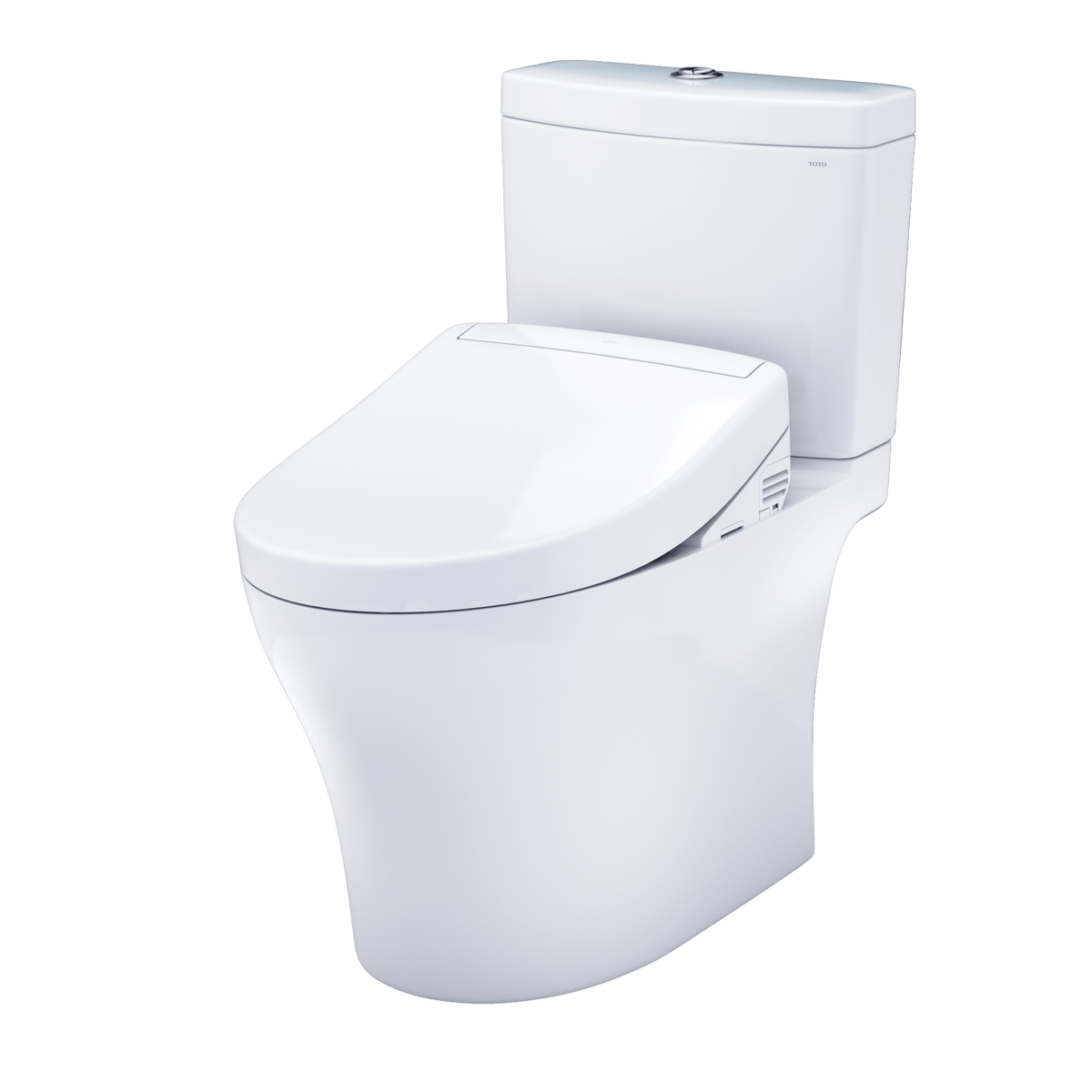 TOTO® Washlet+® Aquia IV Two-Piece Elongated Dual Flush 1.28 and 0.9 gpf Toilet and Washlet S5 Bidet Seat – Elongated – Cotton White –
