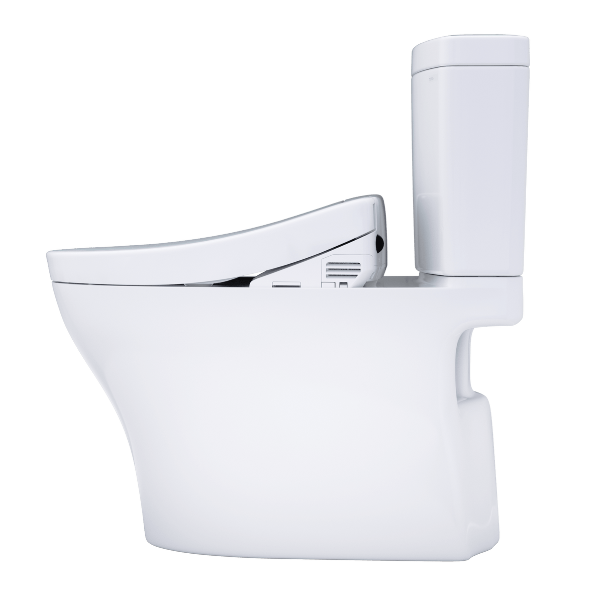 TOTO® Washlet+® Aquia IV Two-Piece Elongated Dual Flush 1.28 and 0.9 gpf Toilet and Washlet S5 Bidet Seat – Elongated – Cotton White –