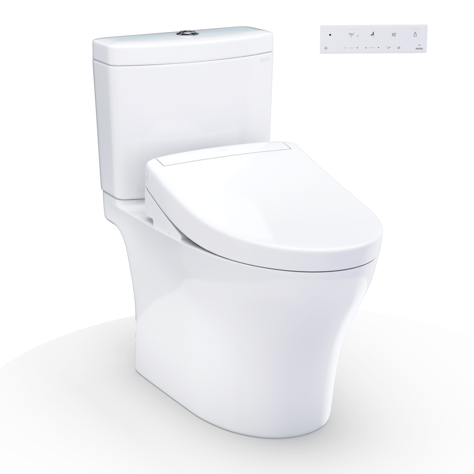 TOTO® Washlet+® Aquia IV Two-Piece Elongated Dual Flush 1.28 and 0.9 gpf Toilet and Washlet S5 Bidet Seat – Elongated – Cotton White –