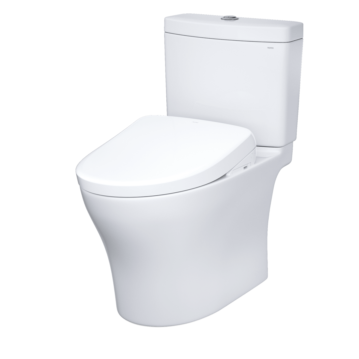 TOTO® Washlet®+ Aquia® IV Two-Piece Elongated Dual Flush 1.28 and 0.9 gpf Toilet with S7 Contemporary Bidet Seat – Elongated – Cotton White –