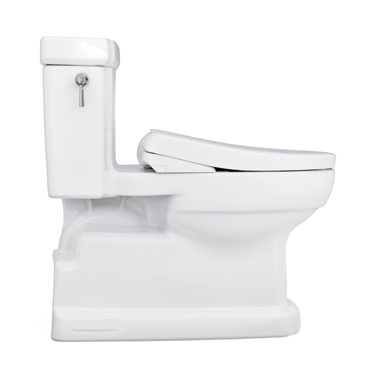 TOTO® Washlet®+ Eco Guinevere® Elongated 1.28 gpf Universal Height Toilet and S7A Classic Bidet Seat with Auto Open/Close – Elongated – Cotton White –