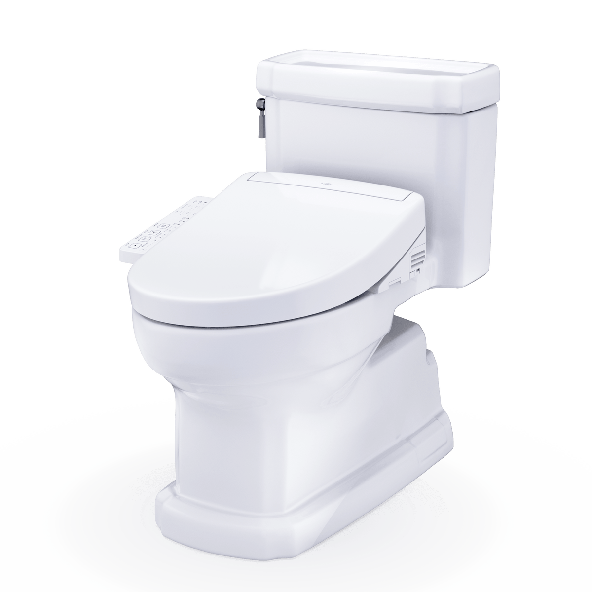 TOTO® Washlet®+ Eco Guinevere® Elongated 1.28 gpf Universal Height Toilet with S2 Bidet Seat – Elongated – Cotton White –