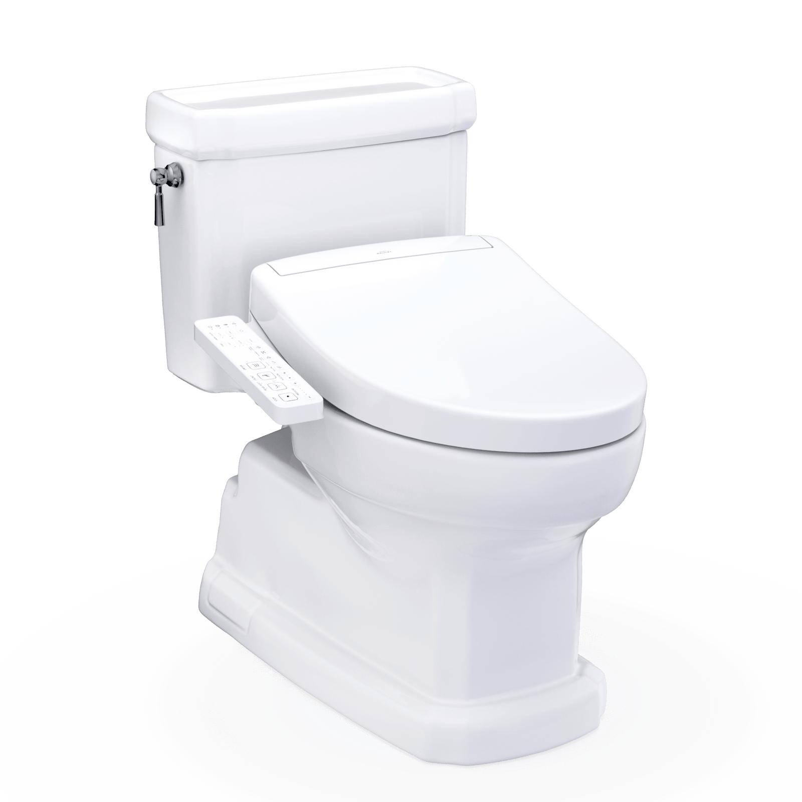 TOTO® Washlet®+ Eco Guinevere® Elongated 1.28 gpf Universal Height Toilet with S2 Bidet Seat – Elongated – Cotton White –