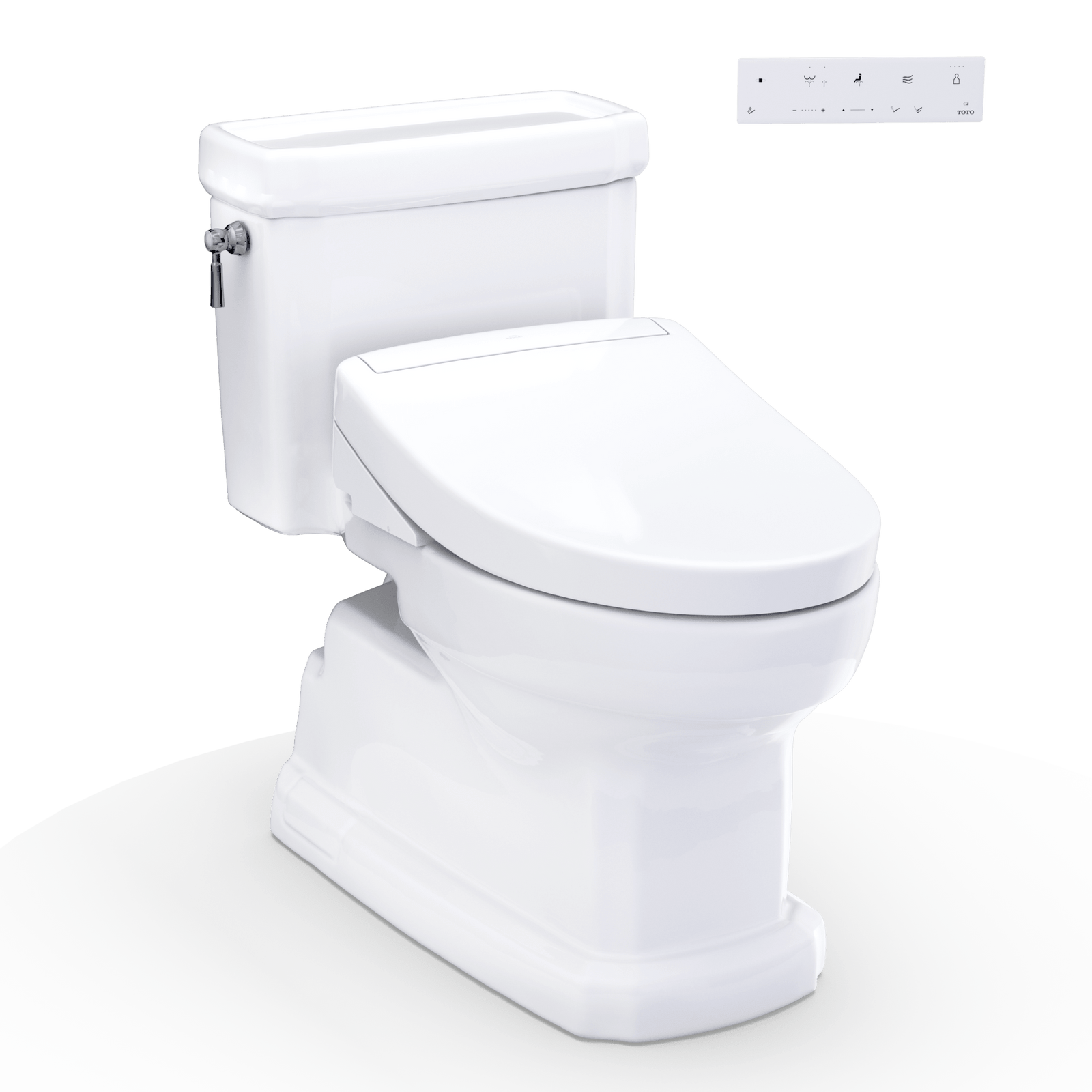 TOTO® Washlet®+ Eco Guinevere® Elongated 1.28 gpf Universal Height Toilet with S5 Bidet Seat – Elongated – Cotton White –