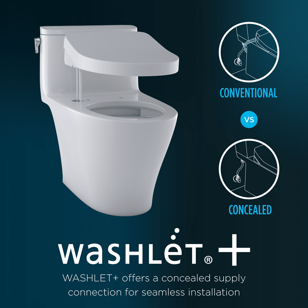 TOTO® Washlet®+ Eco Guinevere® Elongated 1.28 gpf Universal Height Toilet with S5 Bidet Seat – Elongated – Cotton White –