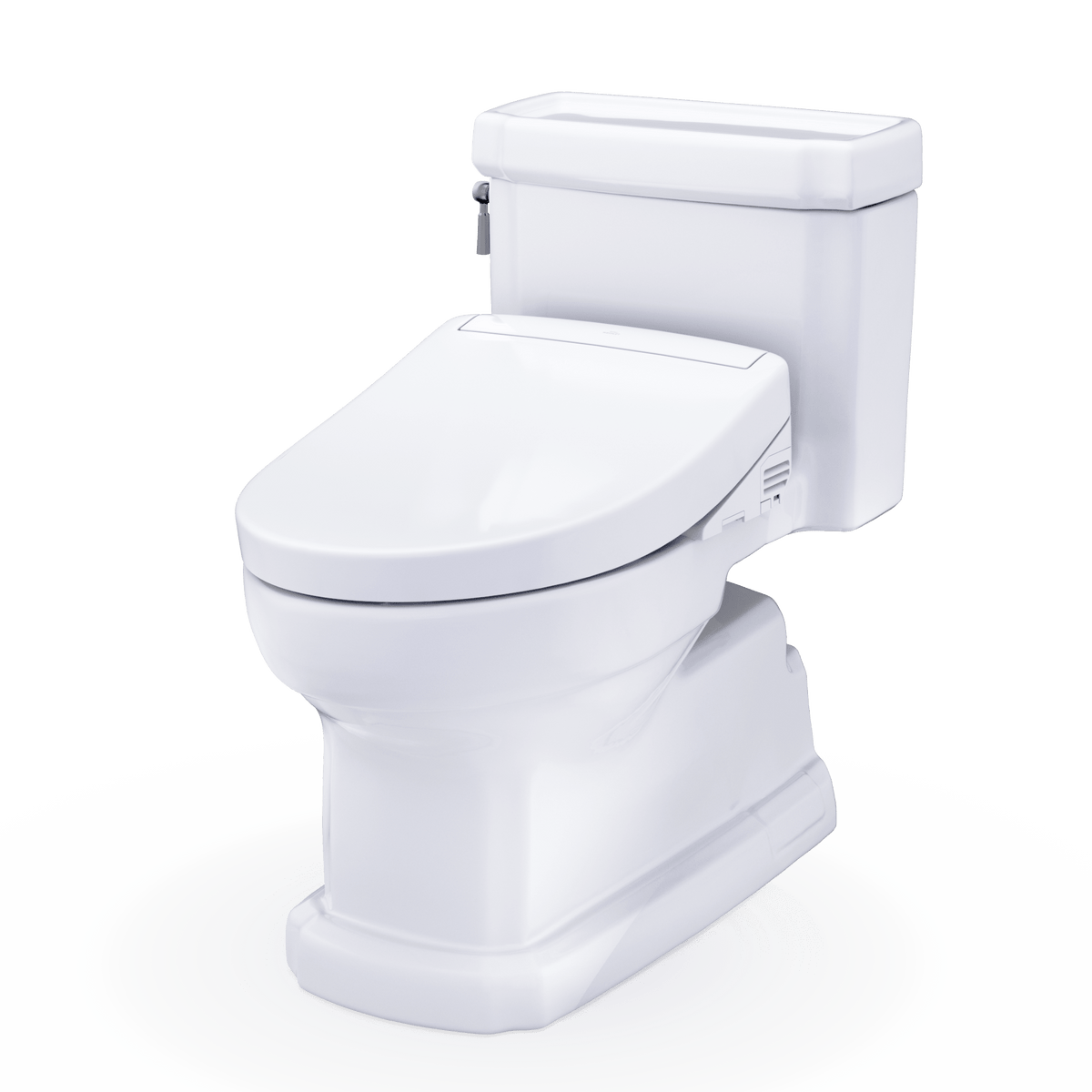 TOTO® Washlet®+ Eco Guinevere® Elongated 1.28 gpf Universal Height Toilet with S5 Bidet Seat – Elongated – Cotton White –