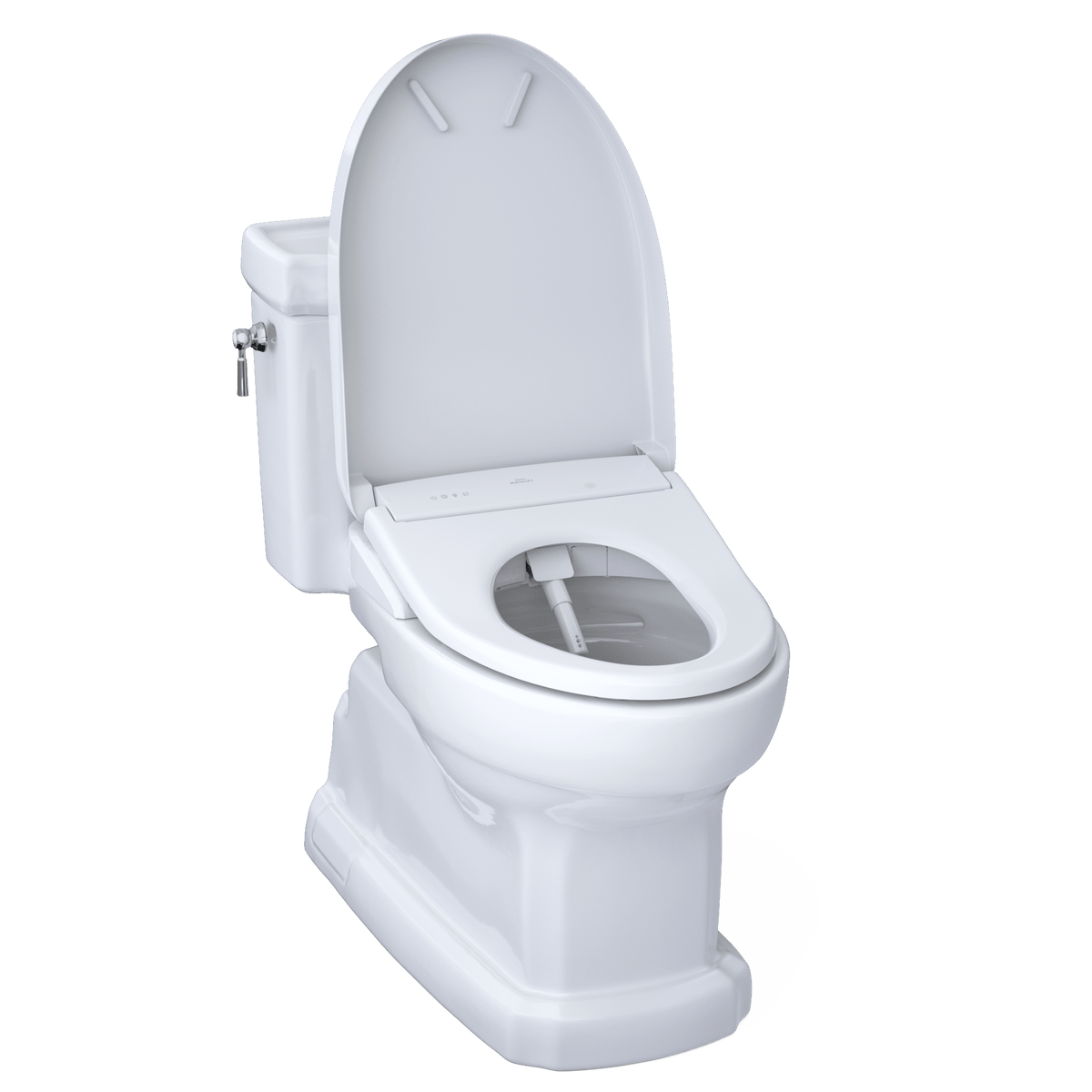 TOTO® Washlet®+ Eco Guinevere® Elongated 1.28 gpf Universal Height Toilet with S7 Classic Bidet Seat – Elongated – Cotton White –