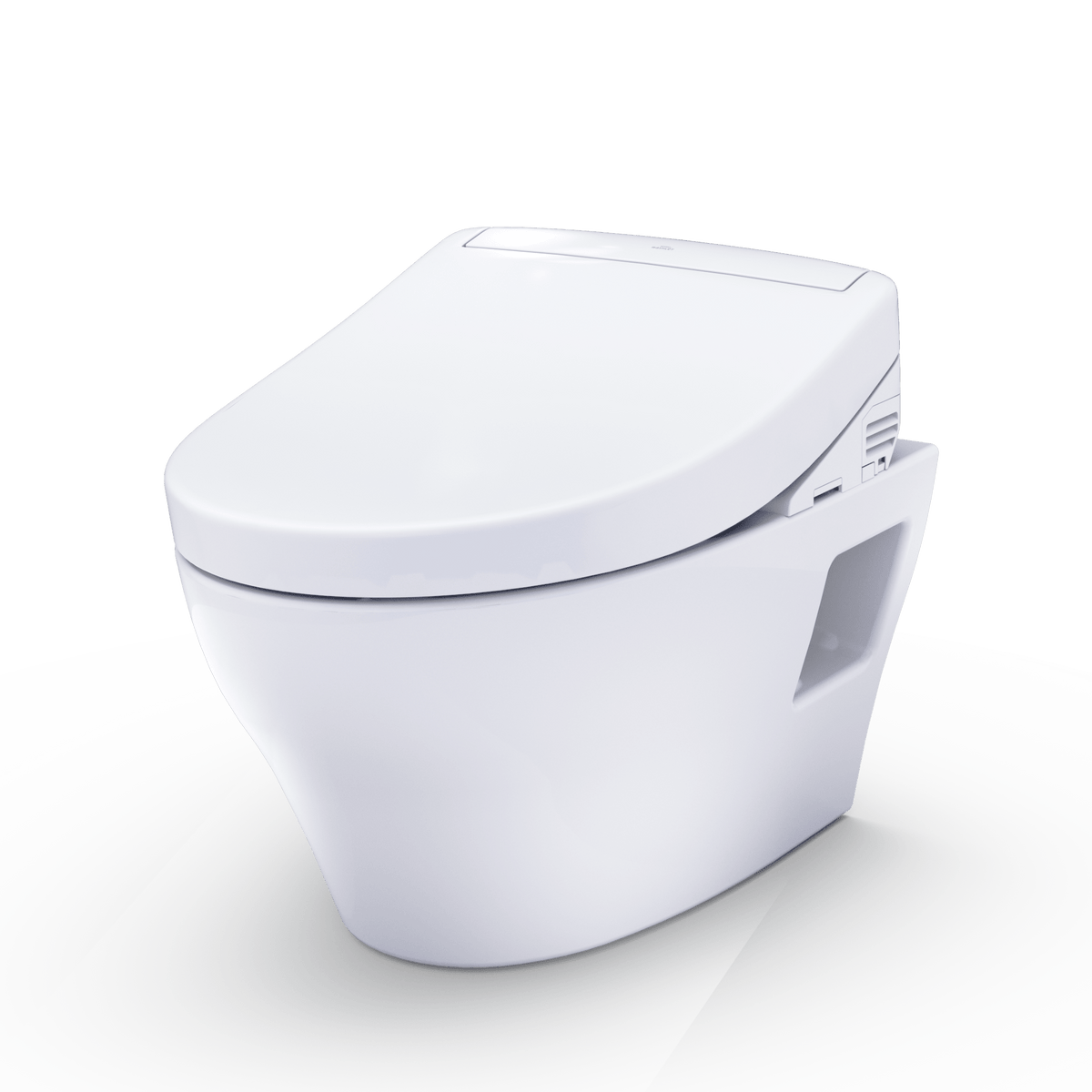 TOTO® Washlet®+ EP Wall-Hung Elongated Toilet and Washlet S5 Bidet Seat and Duofit® In-Wall 0.9 and 1.28 gpf Dual-Flush Tank System – Elongated – Matte Silver –