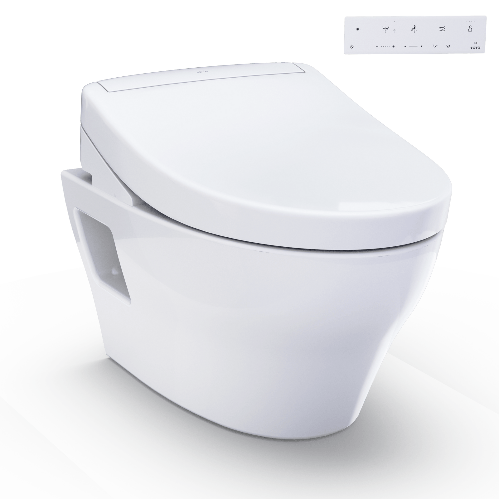 TOTO® Washlet®+ EP Wall-Hung Elongated Toilet and Washlet S5 Bidet Seat and Duofit® In-Wall 0.9 and 1.28 gpf Dual-Flush Tank System – Elongated – Matte Silver –