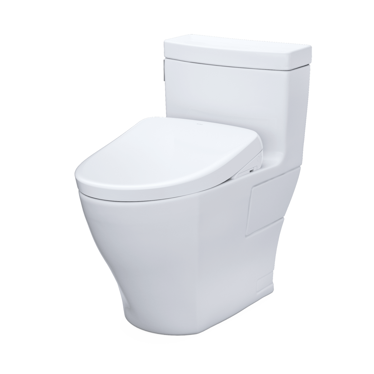 TOTO® Washlet®+ Legato One-Piece Elongated 1.28 gpf Toilet and Contemporary Washlet S7 Contemporary Bidet Seat – Elongated – Cotton White –