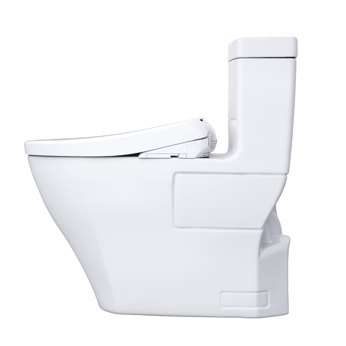 TOTO® Washlet®+ Legato One-Piece Elongated 1.28 gpf Toilet and Contemporary Washlet S7 Contemporary Bidet Seat – Elongated – Cotton White –