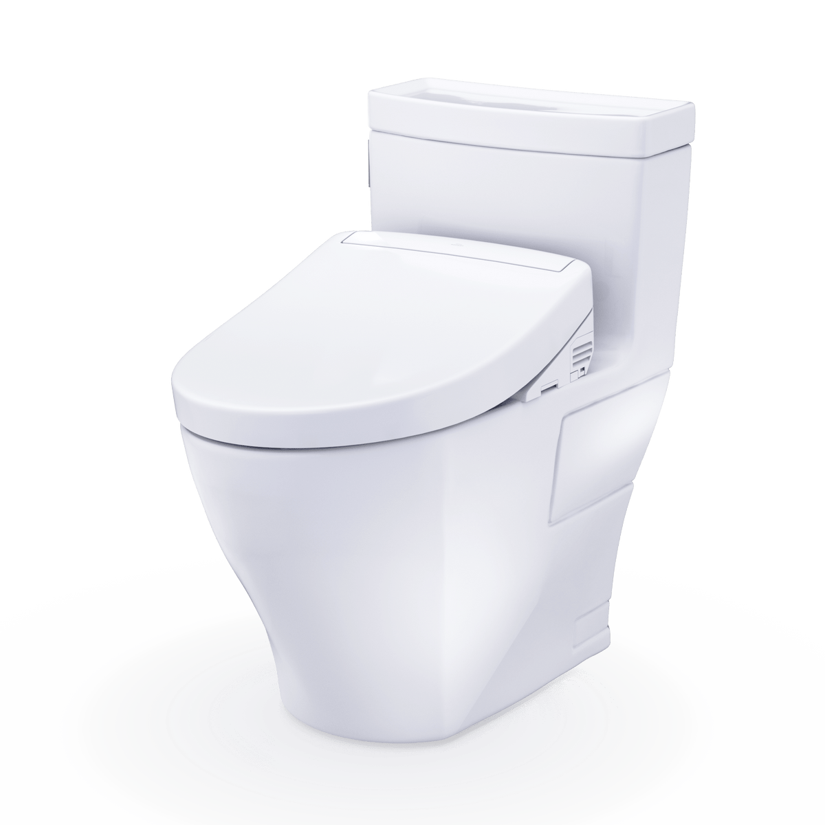 TOTO® Washlet+® Legato One-Piece Elongated 1.28 gpf Toilet and Washlet S5 Bidet Seat – Elongated – Cotton White –