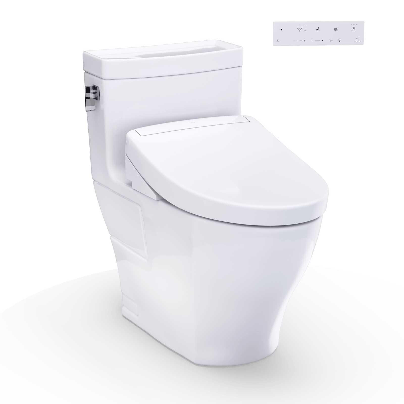 TOTO® Washlet+® Legato One-Piece Elongated 1.28 gpf Toilet and Washlet S5 Bidet Seat – Elongated – Cotton White –