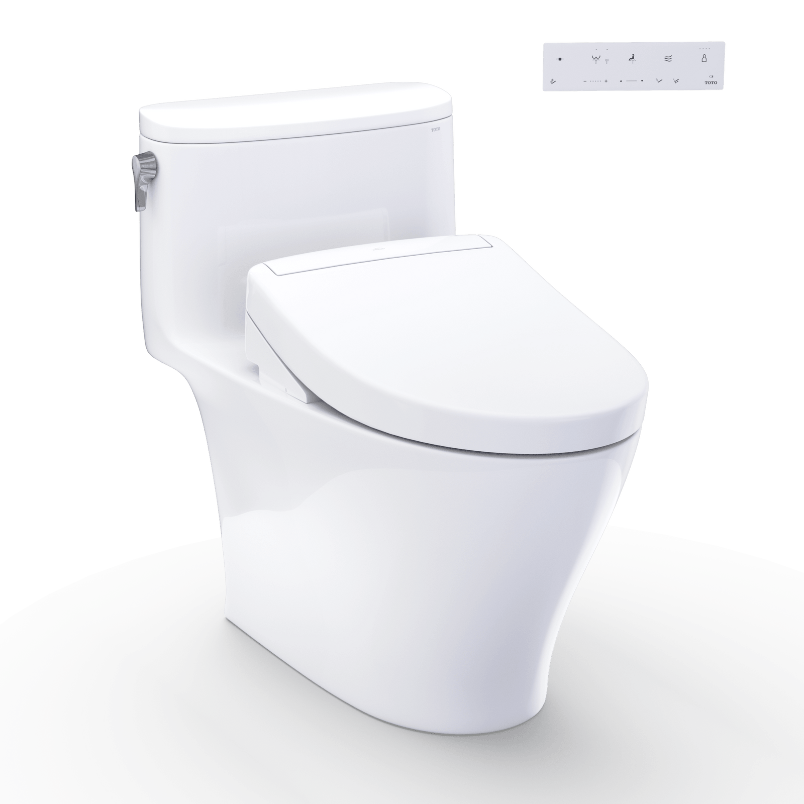 TOTO® Washlet®+ Nexus® One-Piece Elongated 1.28 gpf Toilet and Washlet S5 Bidet Seat – Elongated – Cotton White –