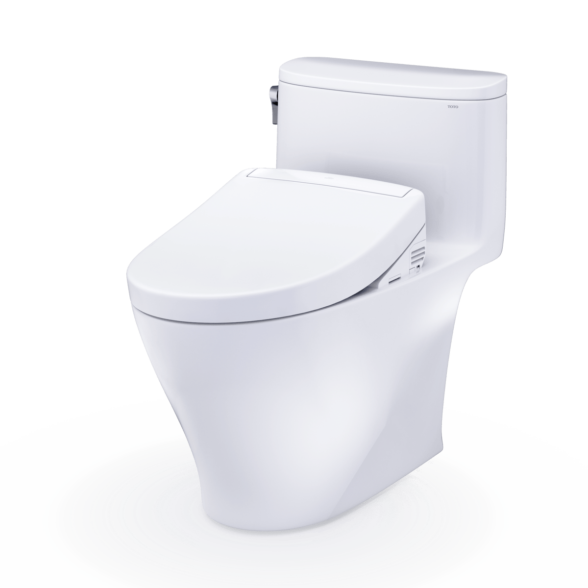 TOTO® Washlet®+ Nexus® One-Piece Elongated 1.28 gpf Toilet and Washlet S5 Bidet Seat – Elongated – Cotton White –