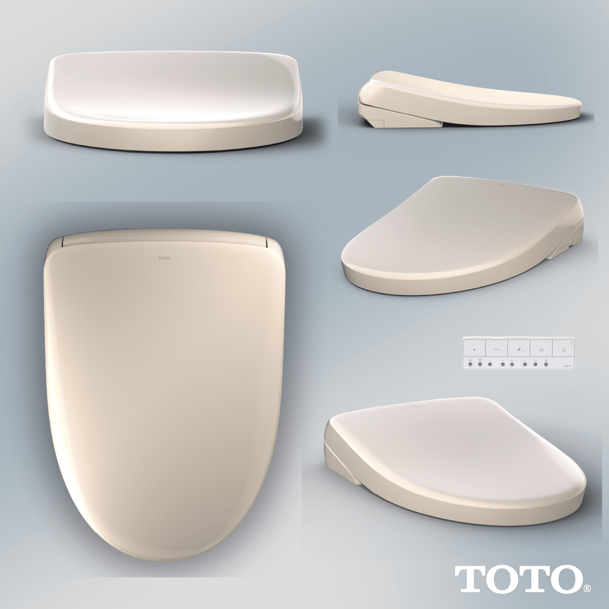 TOTO® Washlet® S7 Electronic Bidet Toilet Seat with Ewater+® Bowl and Wand Cleaning – Elongated – Contemporary – Sedona Beige