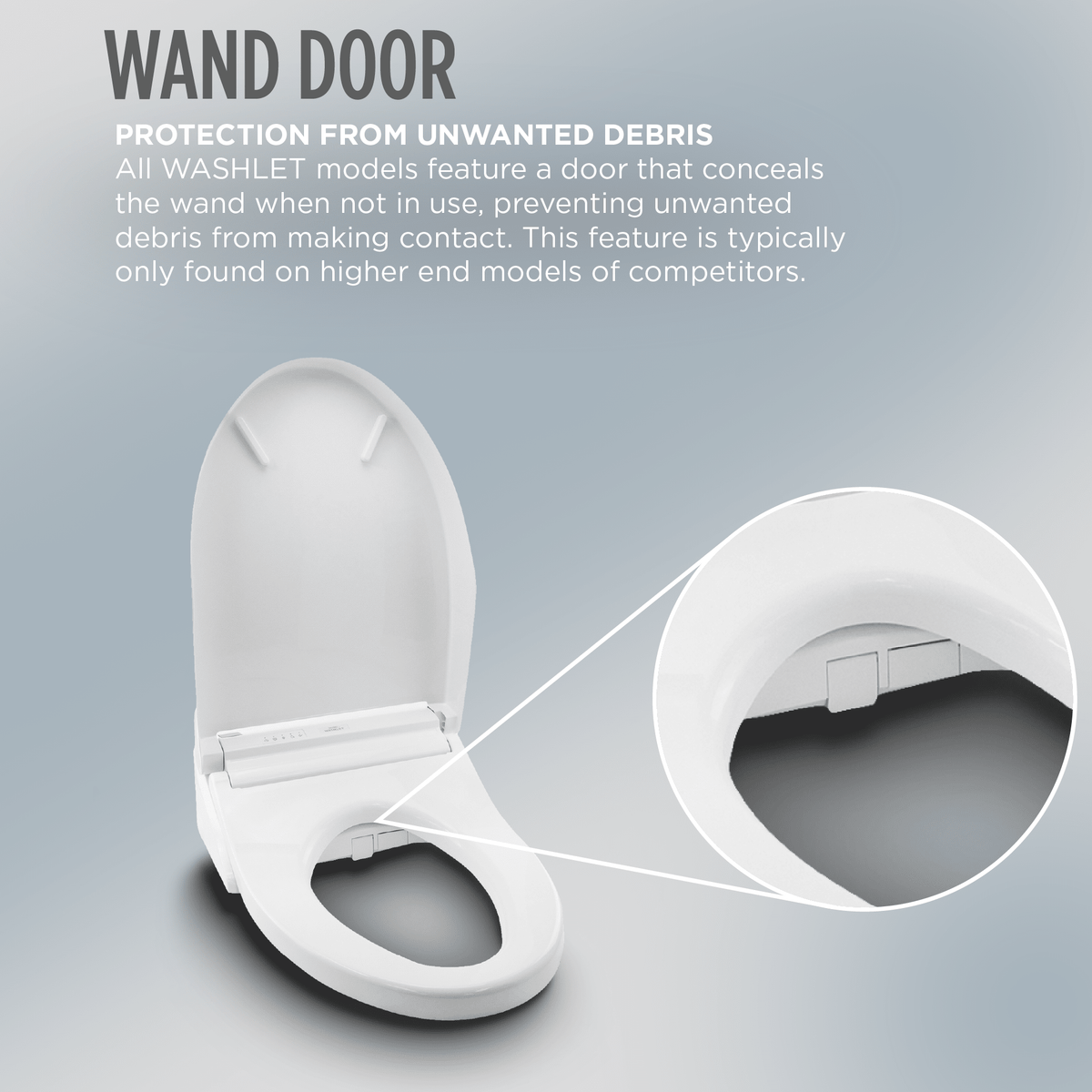 TOTO® Washlet® S7 Electronic Bidet Toilet Seat with Ewater+® Bowl and Wand Cleaning – Round – Contemporary – Cotton White