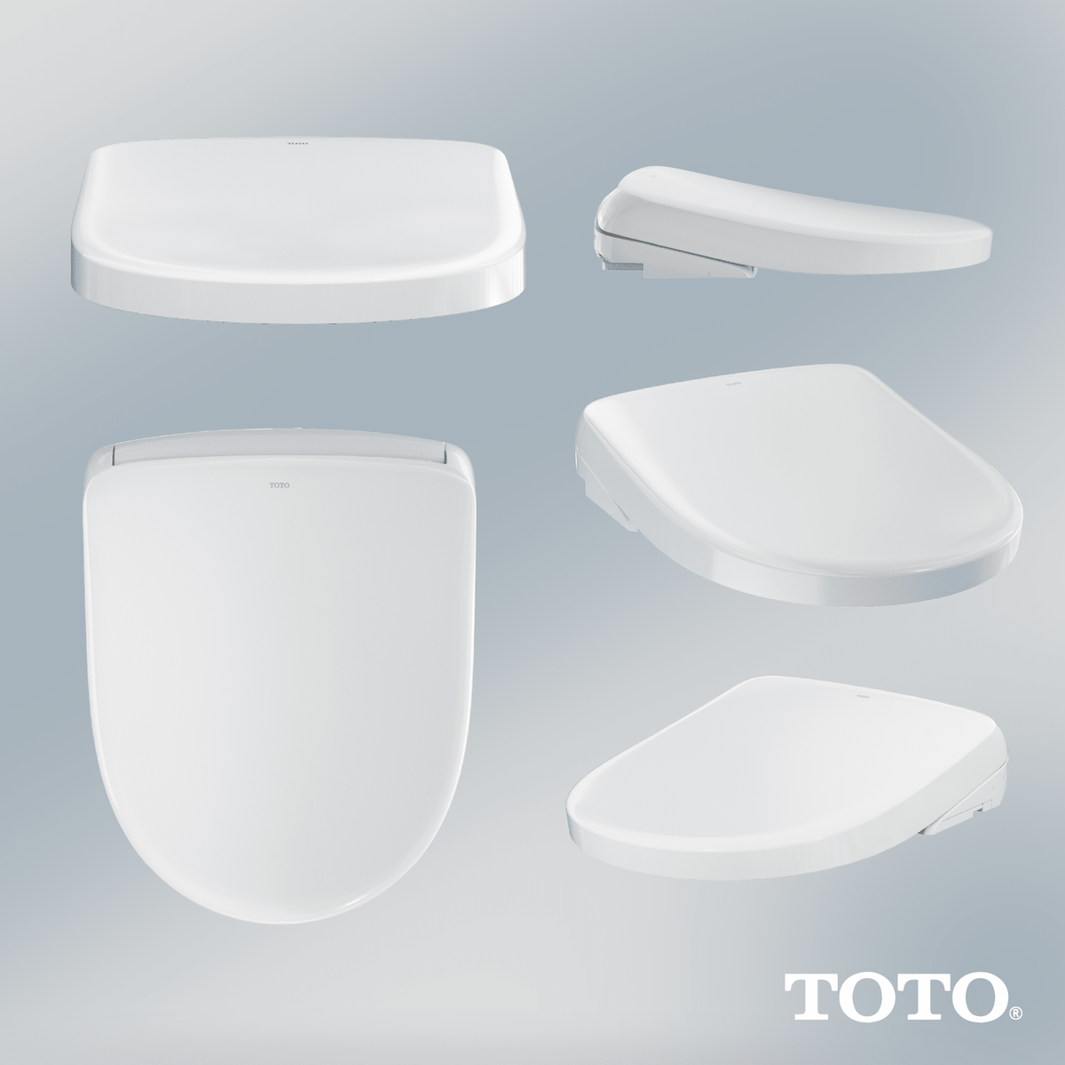 TOTO® Washlet® S7 Electronic Bidet Toilet Seat with Ewater+® Bowl and Wand Cleaning – Round – Contemporary – Cotton White