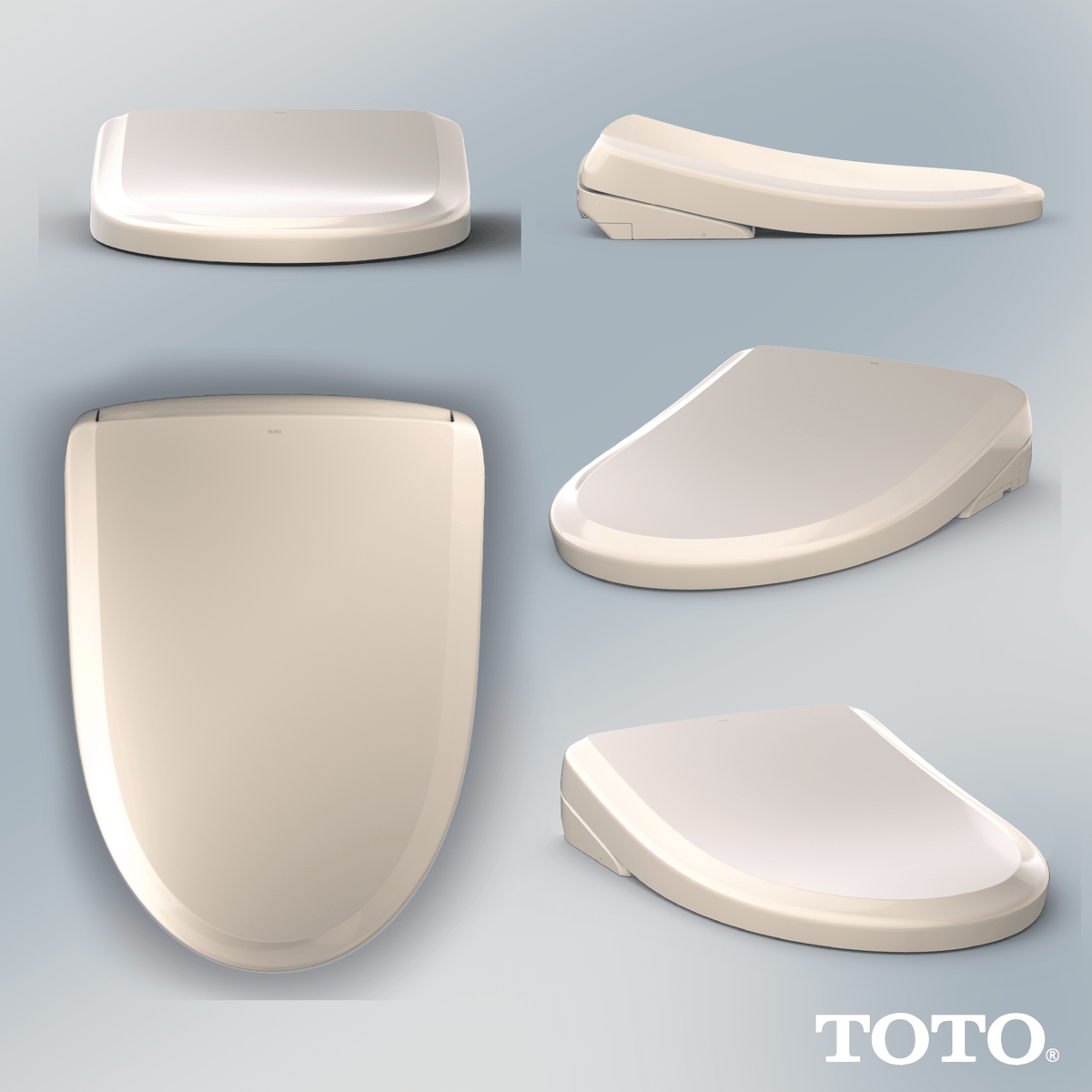 TOTO® Washlet® S7A Electronic Bidet Toilet Seat with Ewater+® Bowl and Wand Cleaning – Elongated – Classic – Sedona Beige