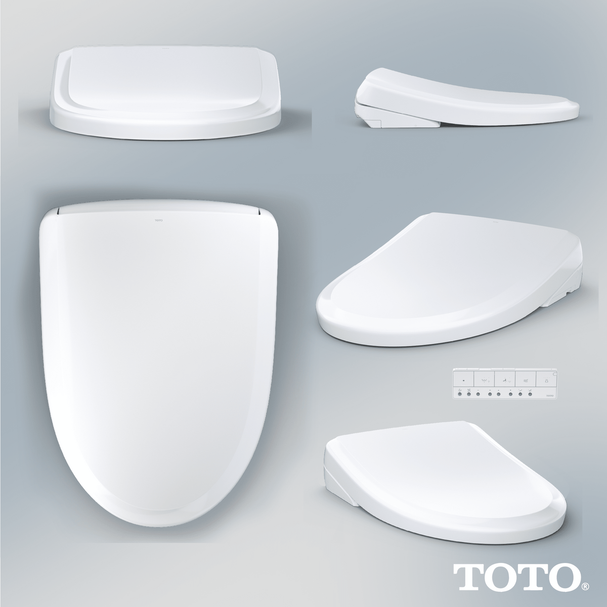 TOTO® Washlet® S7A Electronic Bidet Toilet Seat with Ewater+® Bowl and Wand Cleaning – Elongated – Classic – Cotton White