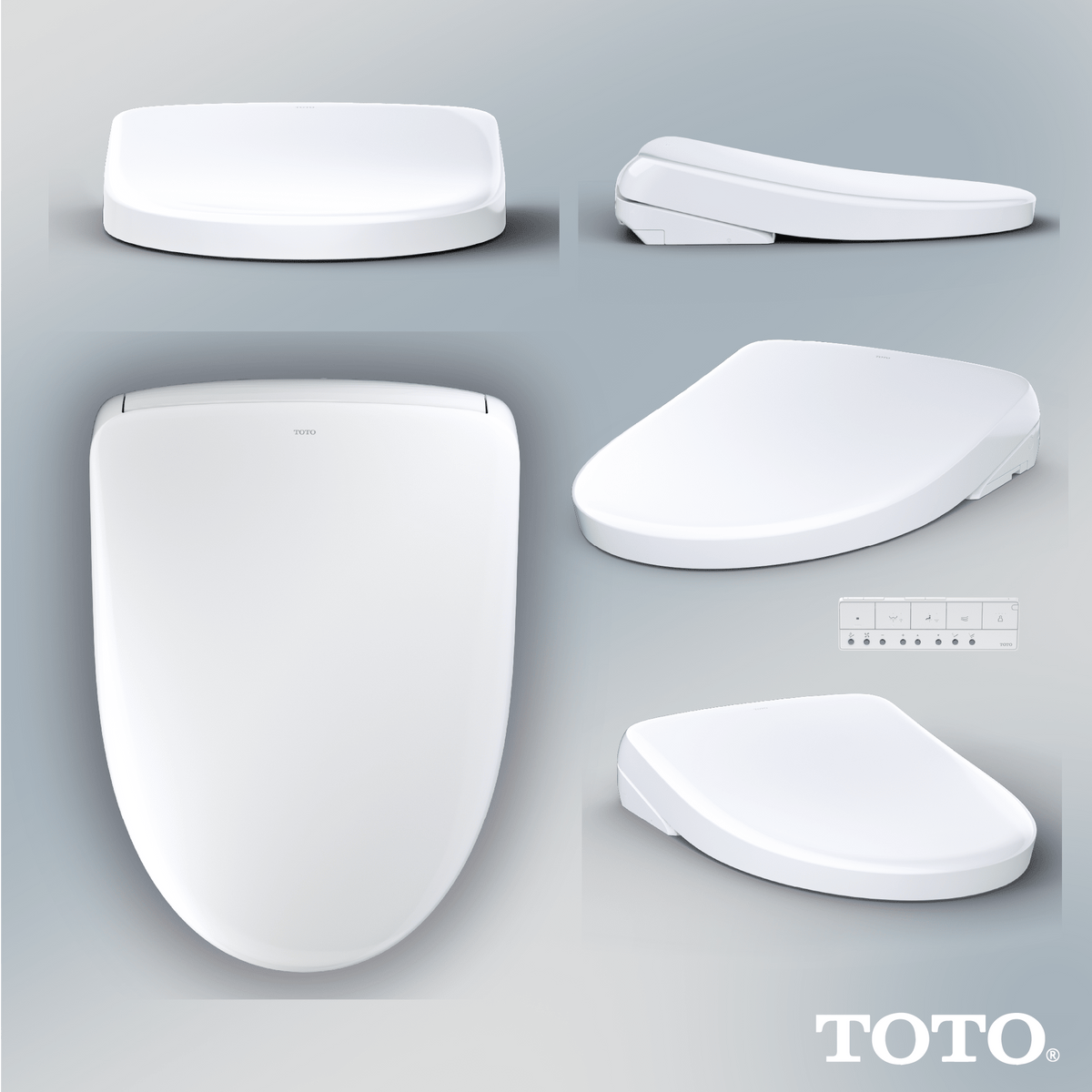 TOTO® Washlet® S7A Electronic Bidet Toilet Seat with Ewater+® Bowl and Wand Cleaning – Elongated – Contemporary – Cotton White