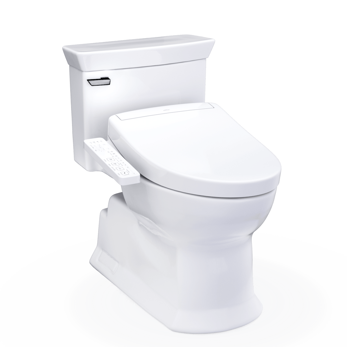 TOTO® Washlet®+ Soirée® Elongated 1.28 gpf Universal Height Toilet with S2 Bidet Seat – Elongated – Cotton White –