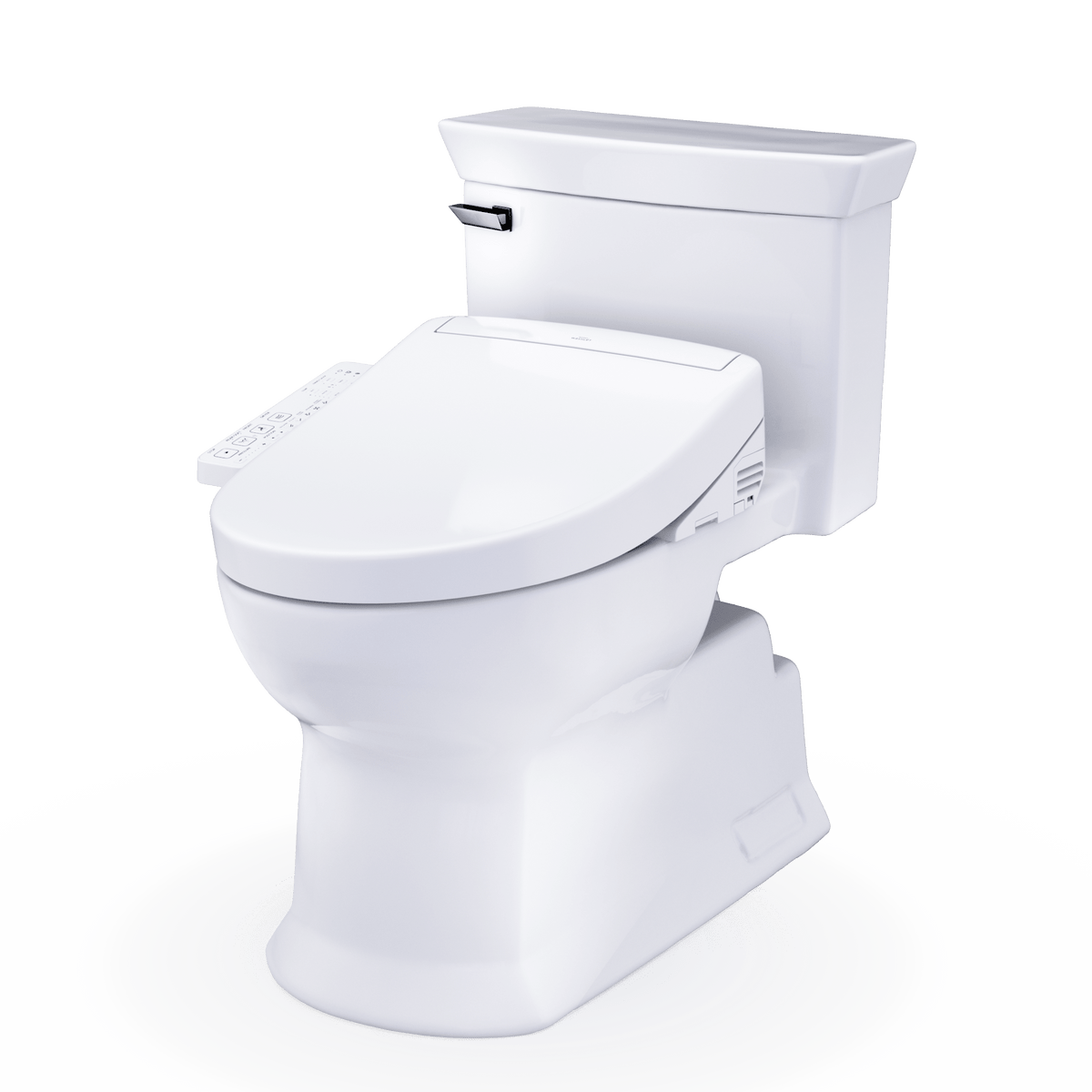 TOTO® Washlet®+ Soirée® Elongated 1.28 gpf Universal Height Toilet with S2 Bidet Seat – Elongated – Cotton White –