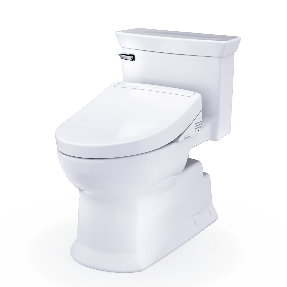 TOTO® Washlet®+ Soirée® Elongated 1.28 gpf Universal Height Toilet with S5 Bidet Seat – Elongated – Cotton White –
