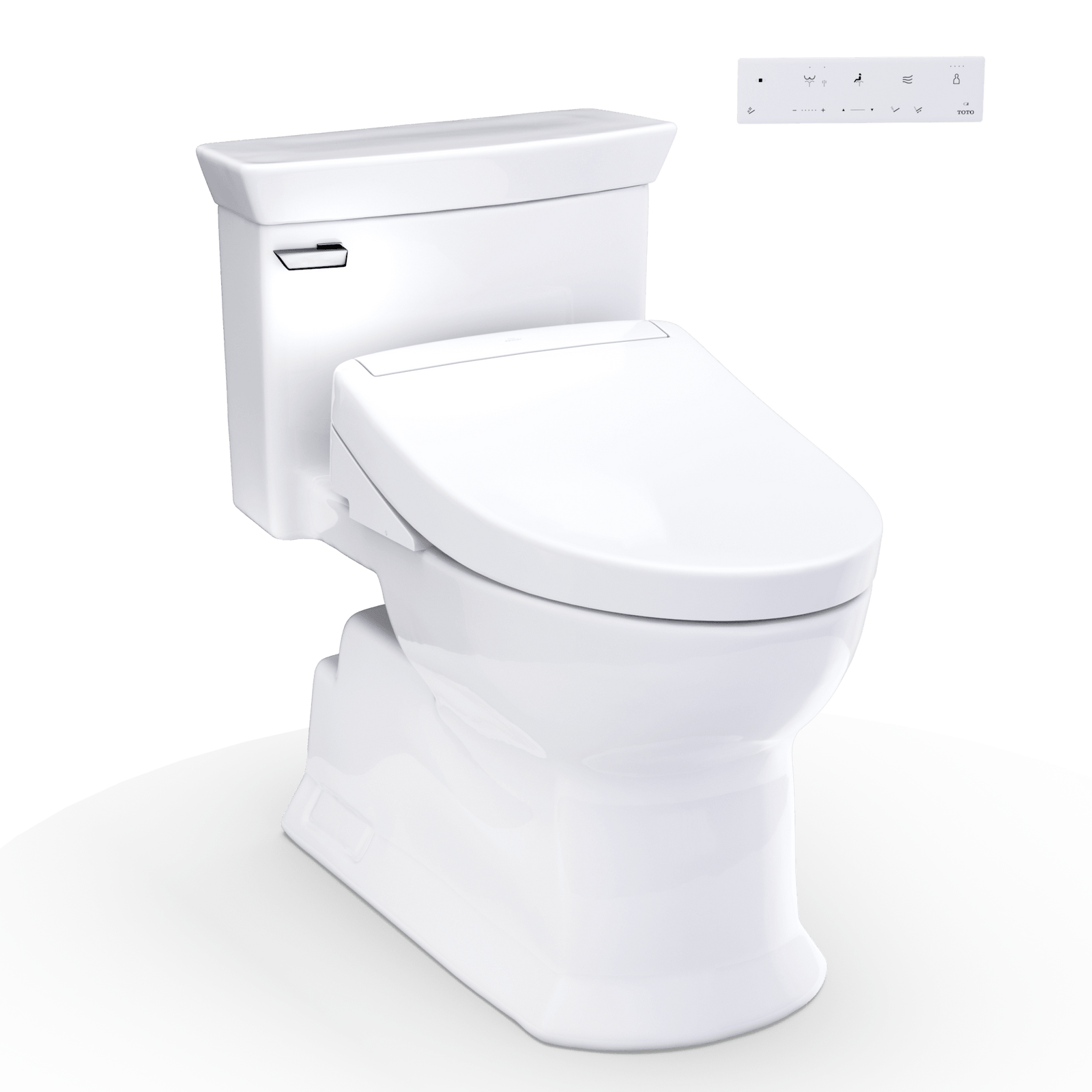 TOTO® Washlet®+ Soirée® Elongated 1.28 gpf Universal Height Toilet with S5 Bidet Seat – Elongated – Cotton White –