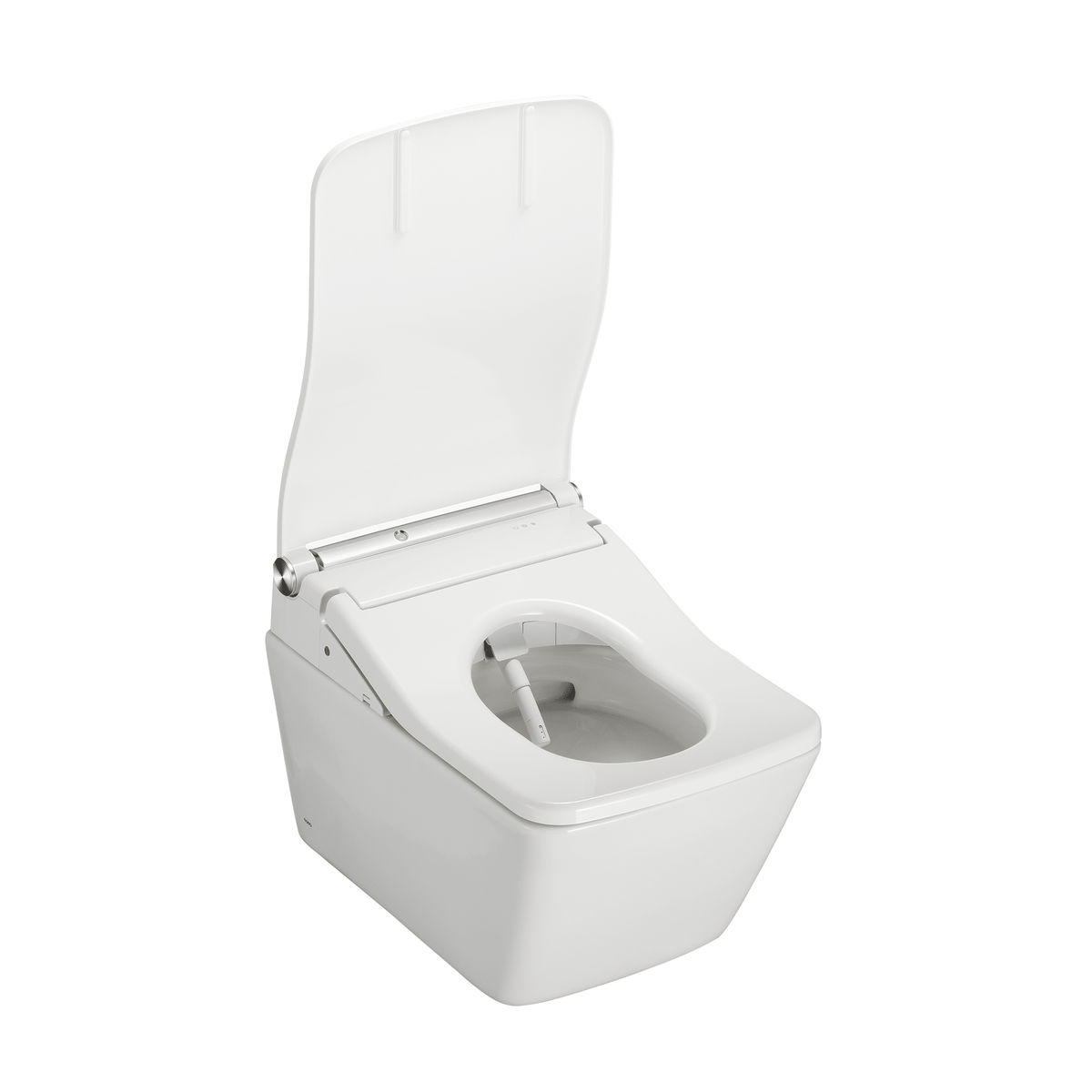 TOTO® WASHLET®+ SP Wall-Hung Square-Shape Toilet with SW Bidet Seat and DuoFit® In-Wall 1.28 and 0.9 GPF Auto Dual-Flush Tank System – Square – Cotton White –