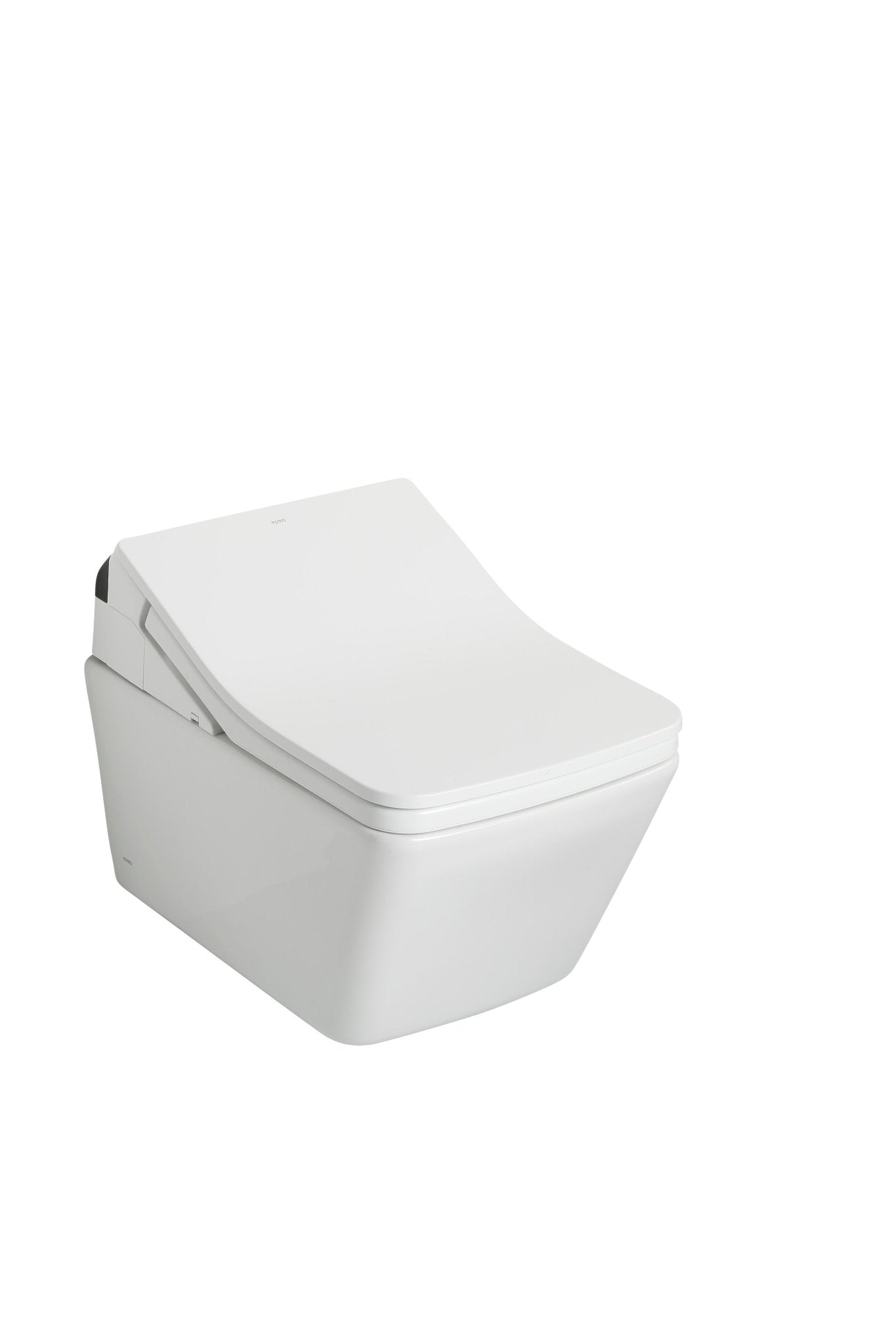 TOTO® Washlet®+ SP Wall-Hung Square-Shape Toilet with SX Bidet Seat and Duofit® In-Wall 1.28 and 0.9 gpf Auto Dual-Flush Tank System – Square – Matte Silver –