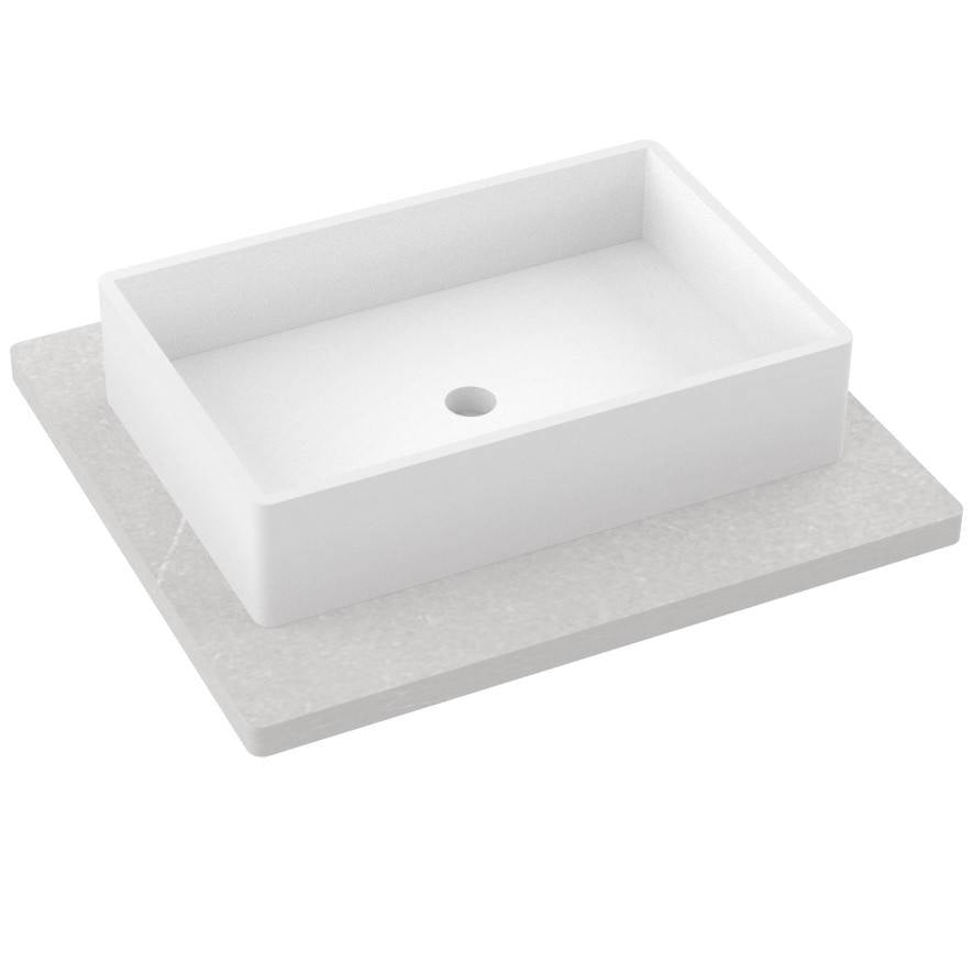 Vanderloc 25&quot; Silestone® Quartz Vanity Top Single Vigo Centered Sink – Desert Silver – No Hole – Not Included