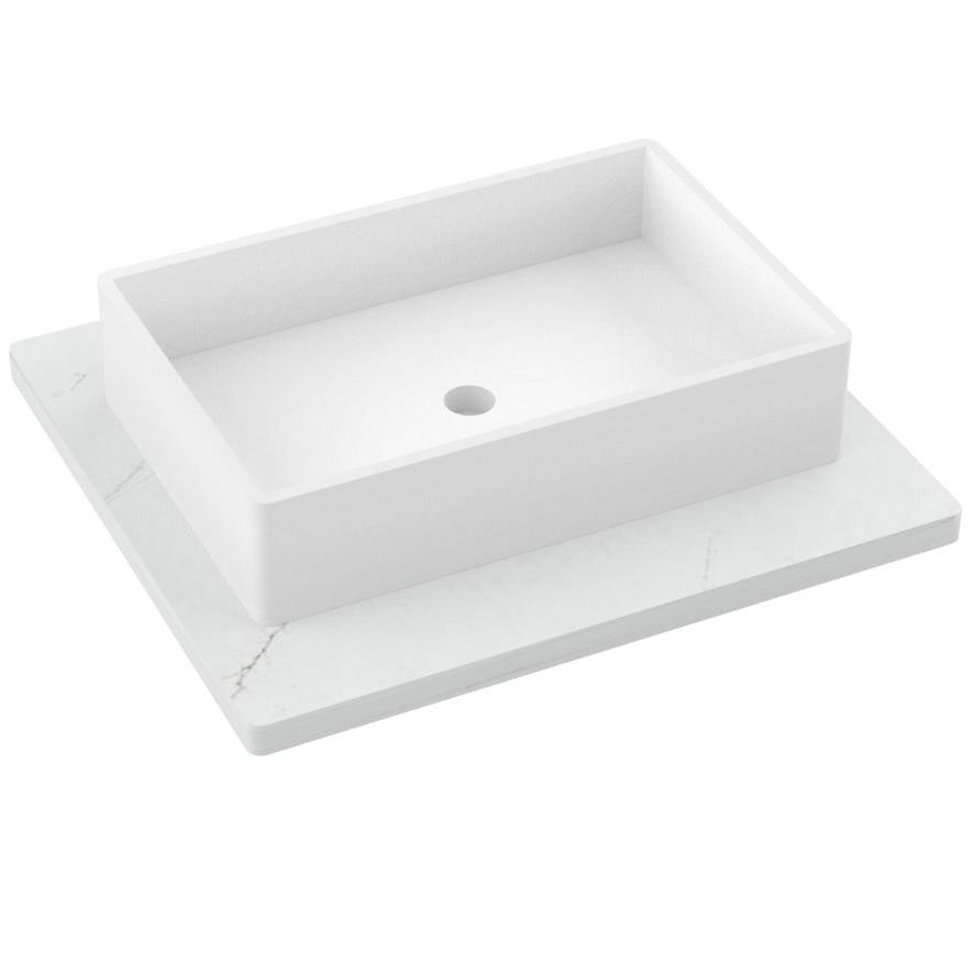 Vanderloc 25&quot; Silestone® Quartz Vanity Top Single Vigo Centered Sink – Ethereal Glow – No Hole – Not Included