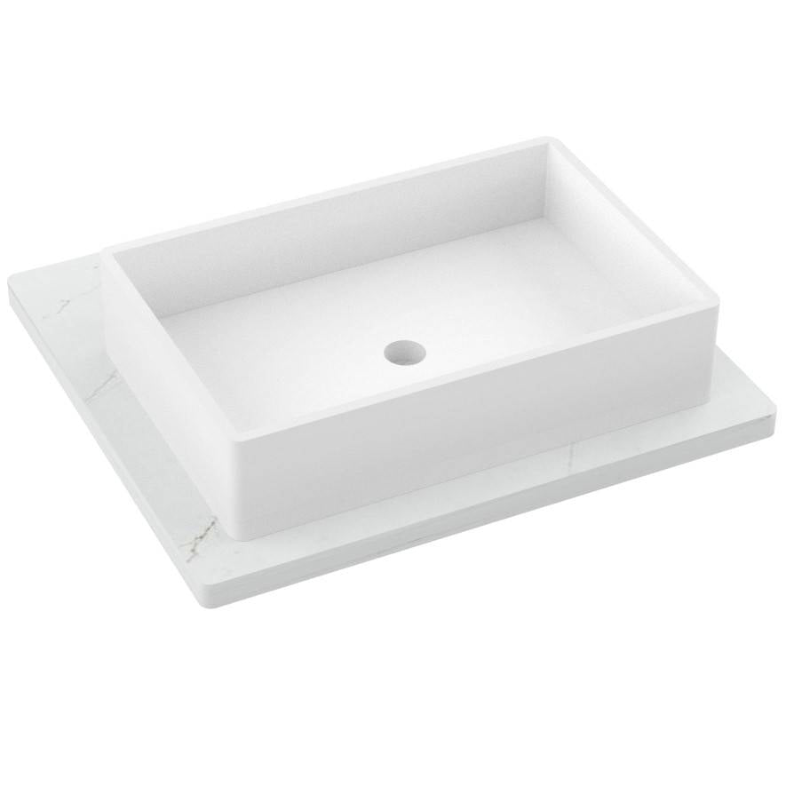 Vanderloc 25&quot; Silestone® Quartz Vanity Top Single Vigo Centered Sink – Ethereal Glow – Single Hole – Not Included