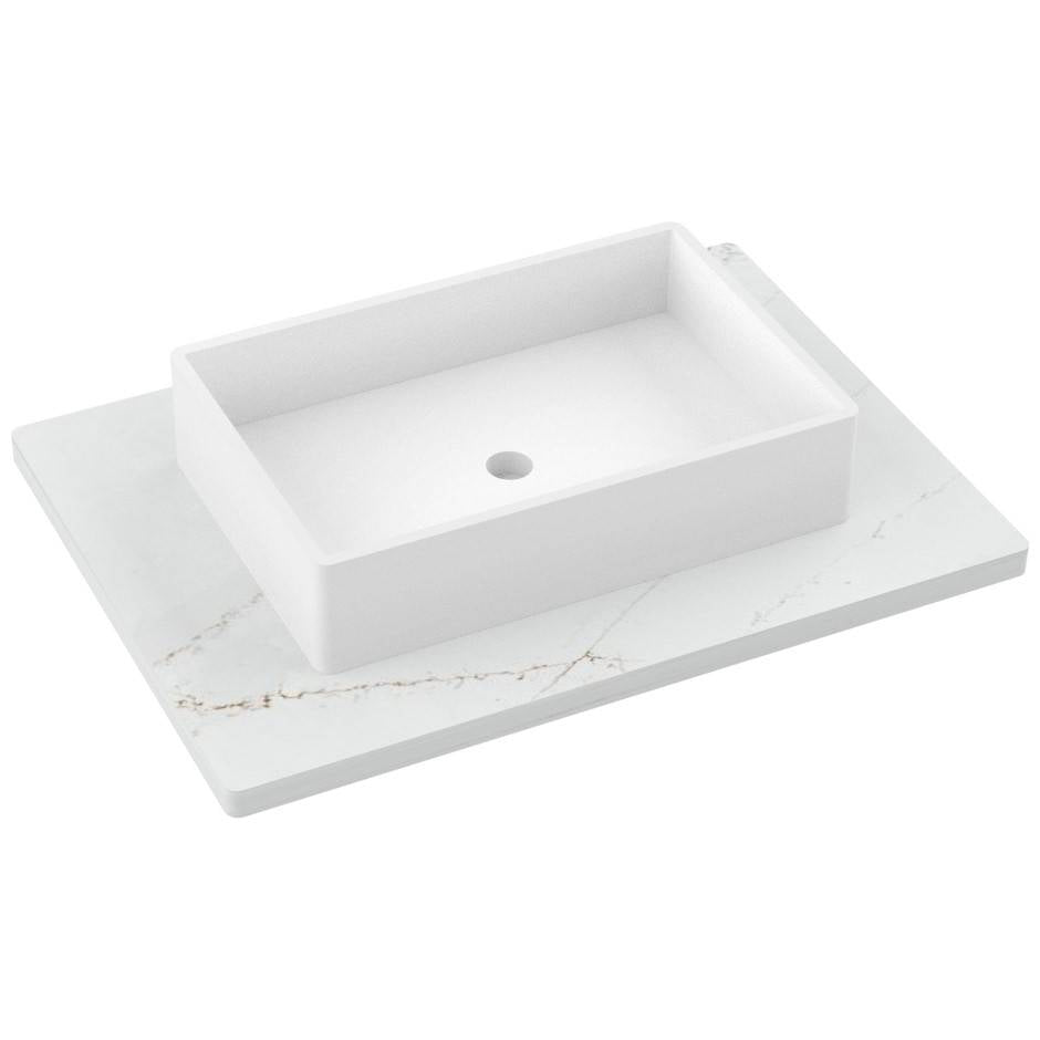 Vanderloc 31&quot; Silestone® Quartz Vanity Top Single Vigo Centered Sink – Ethereal Glow – No Hole – Not Included