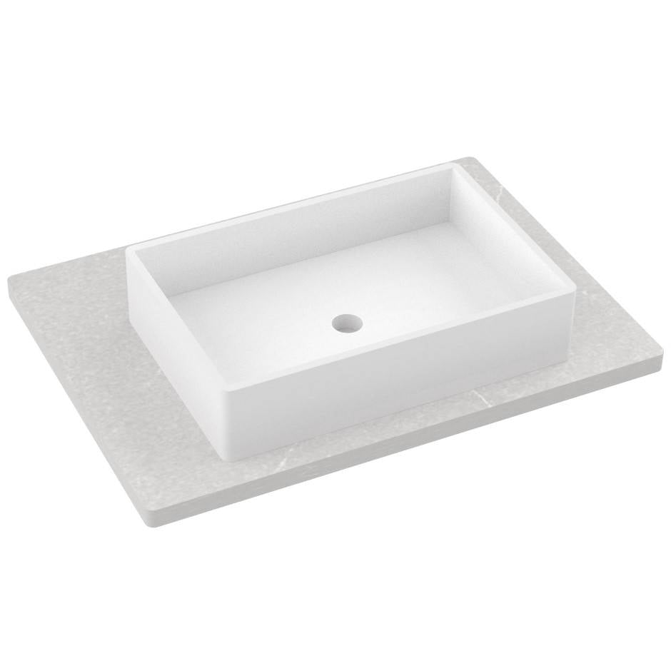 Vanderloc 31" Silestone® Quartz Vanity Top Single Vigo Centered Sink – Desert Silver – Single Hole – Not Included
