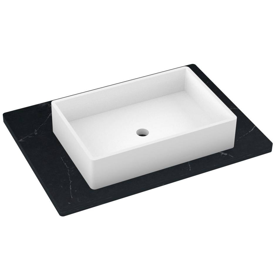 Vanderloc 31&quot; Silestone® Quartz Vanity Top Single Vigo Centered Sink – Eternal Charcoal – Single Hole – Not Included