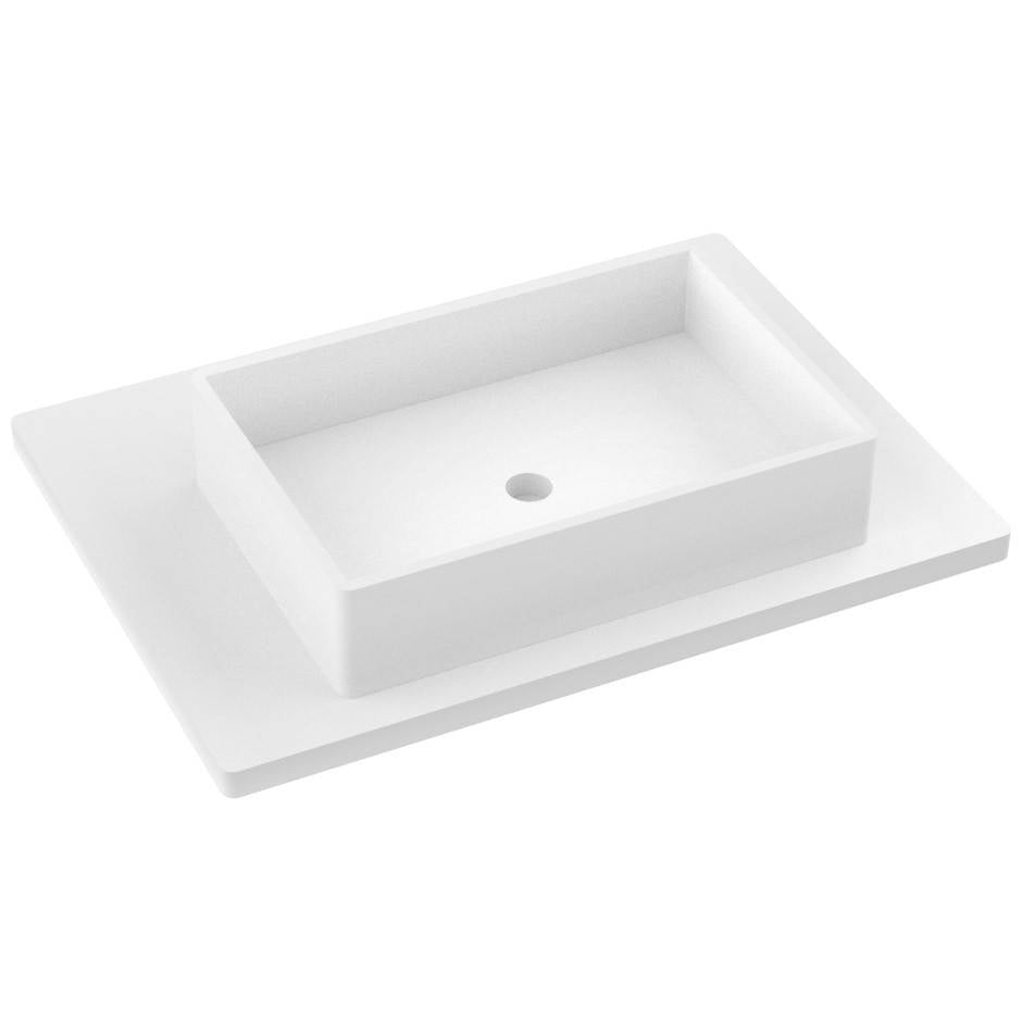 Vanderloc 31&quot; Silestone® Quartz Vanity Top Single Vigo Centered Sink – White Zeus – Widespread – Not Included